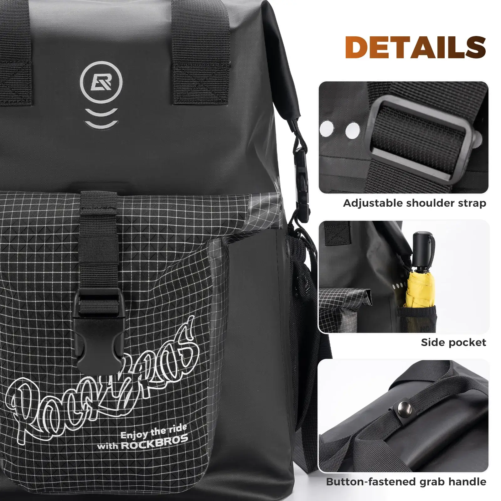 Folding Bike Handlebar Bag - 18L - Image 5