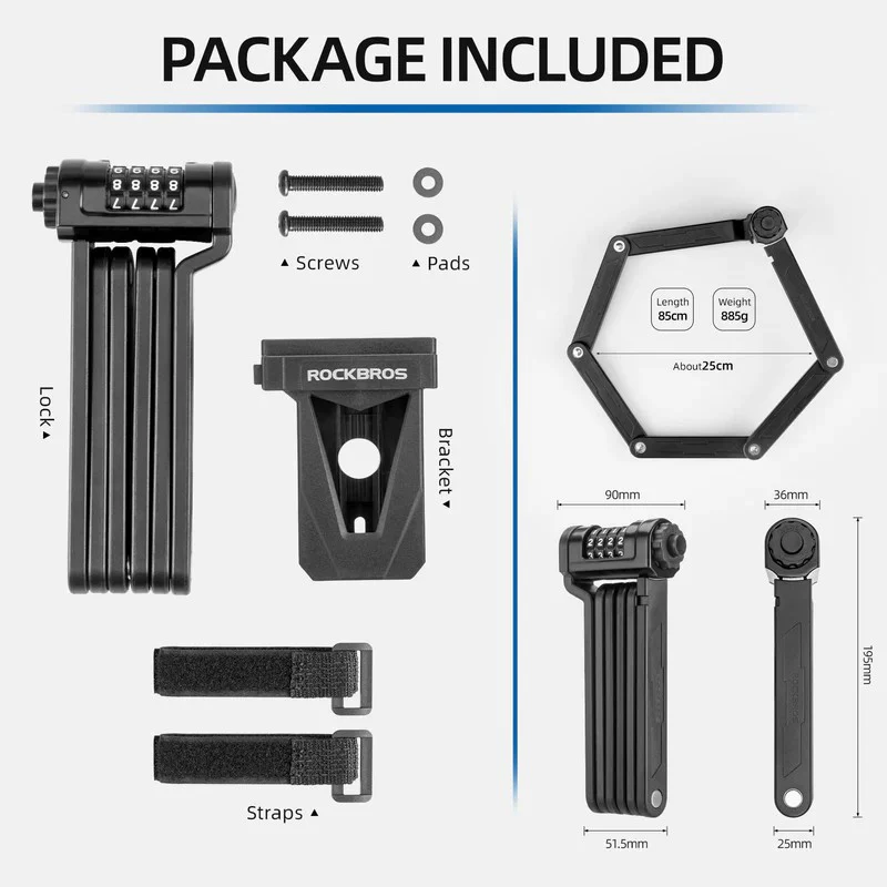 Folding Bike Lock with Password - Image 4
