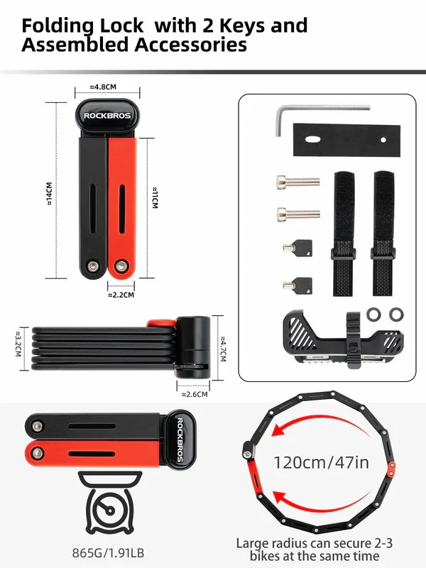 Folding Heavy Duty Anti Theft Bike Lock - Image 4
