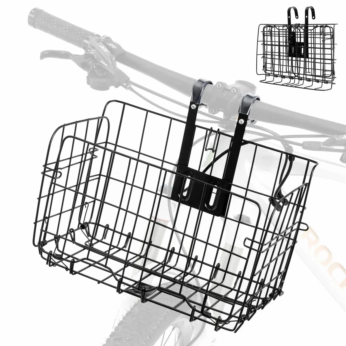 Folding Steel Mesh Bicycle Basket