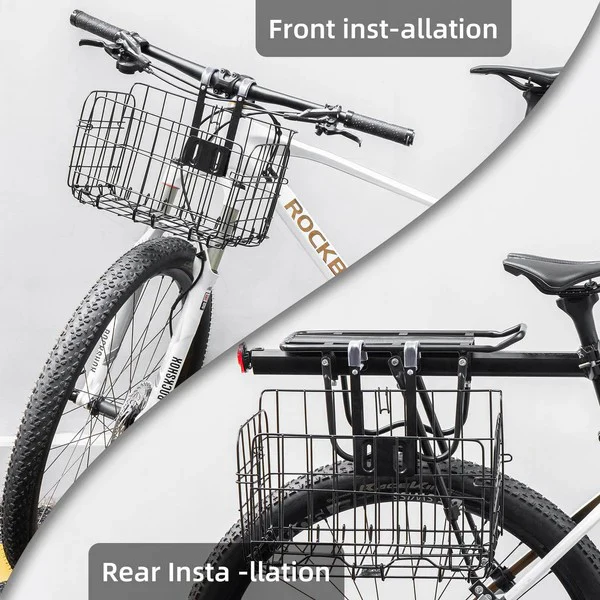 Folding Steel Mesh Bicycle Basket - Image 2
