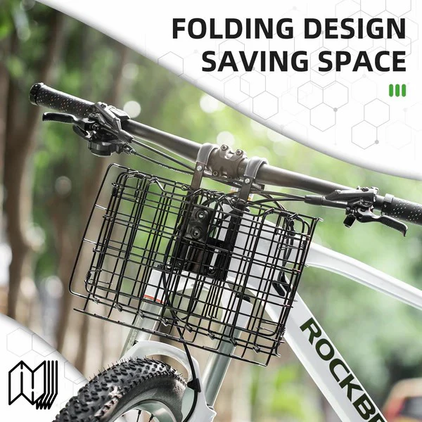 Folding Steel Mesh Bicycle Basket - Image 3