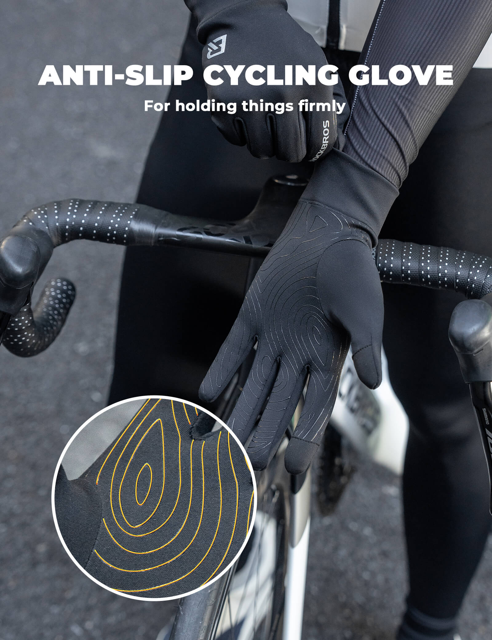 Full finger winter cycling gloves - Image 3