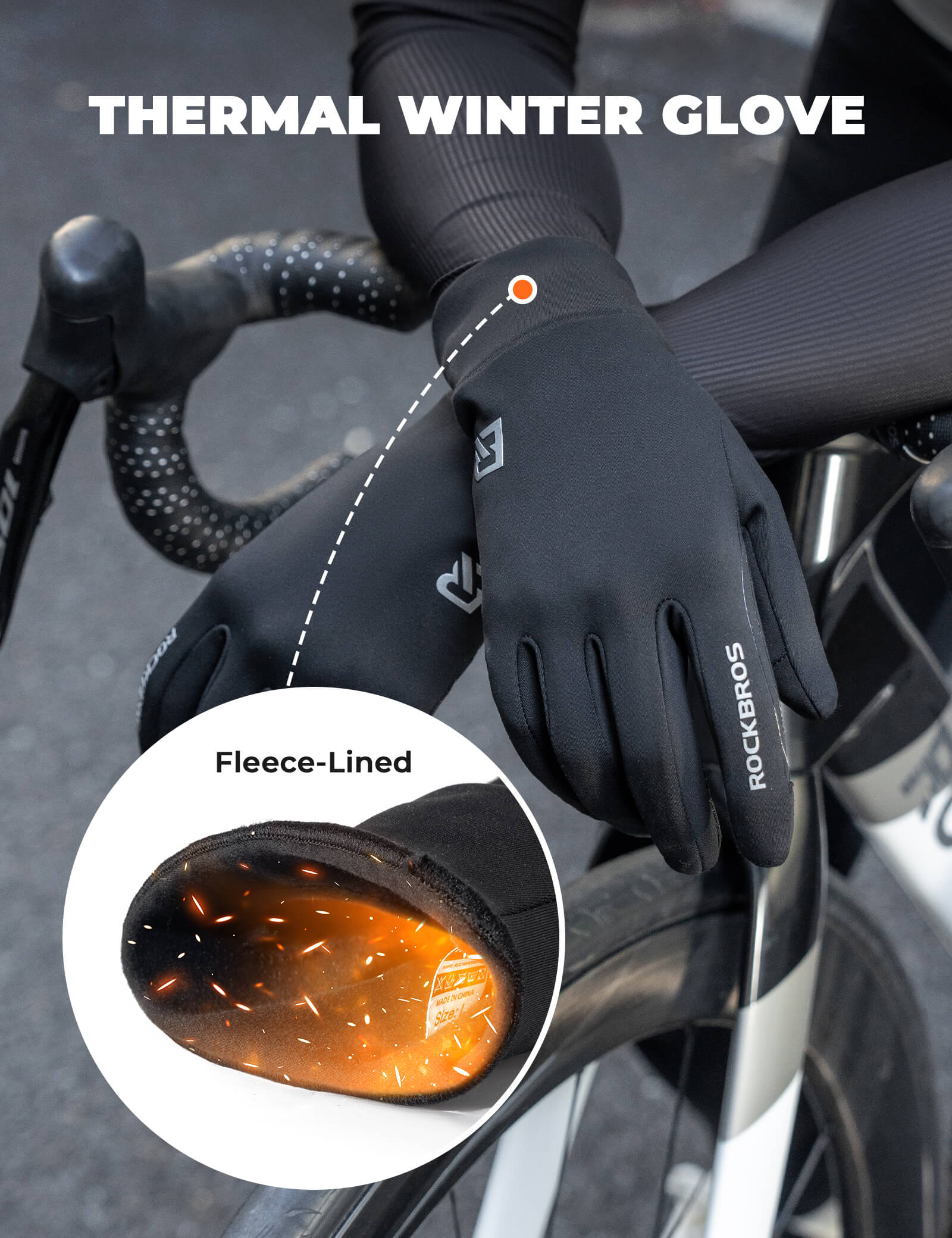 Full finger winter cycling gloves - Image 4