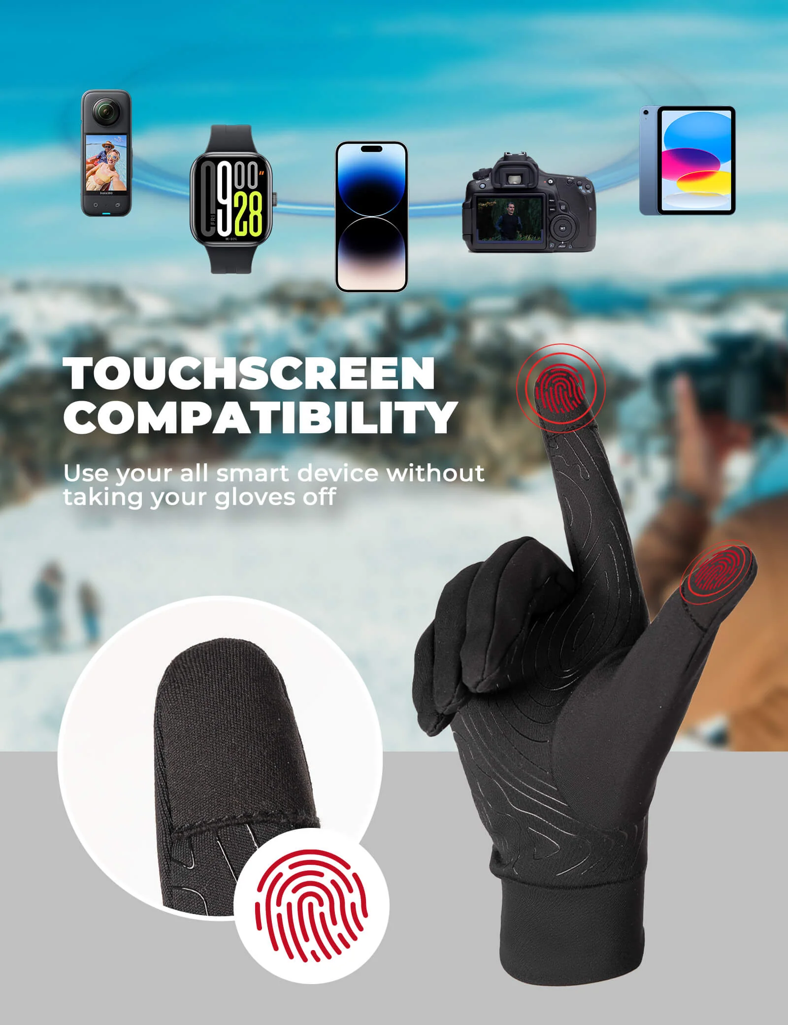 Full finger winter cycling gloves - Image 5