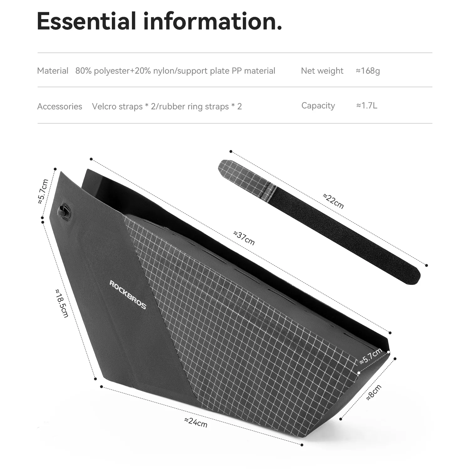 Fully Waterproof Bike Frame Bag - 1.7L - Image 3
