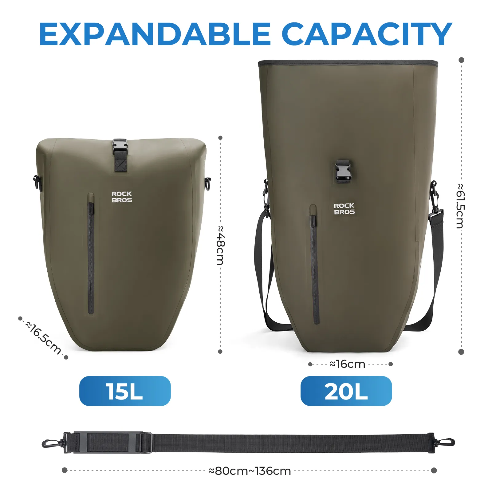 AS-166 Fully Waterproof Bike Pannier - 20L - Image 18