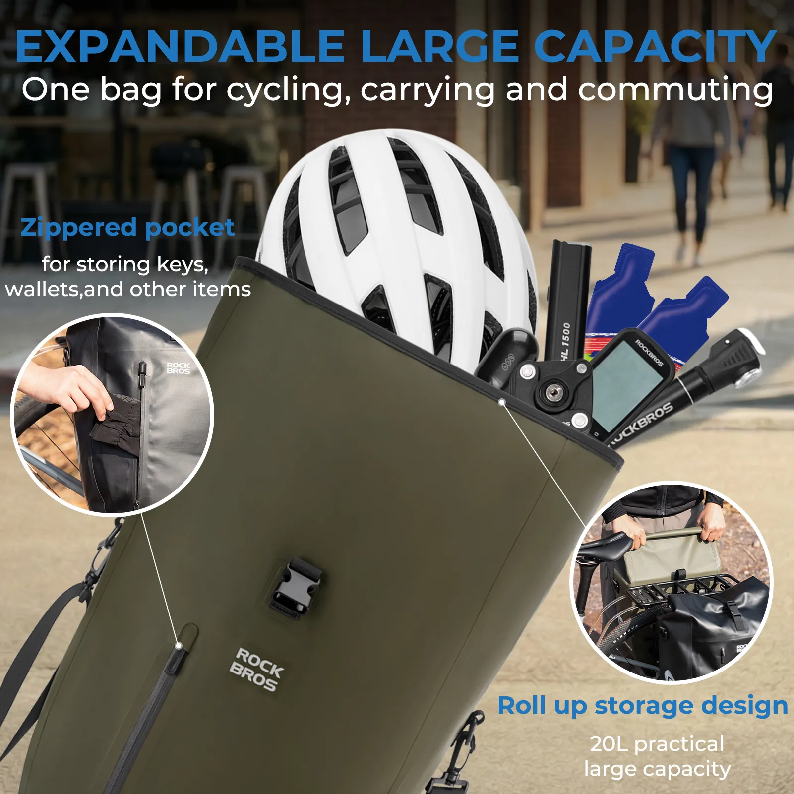 AS-166 Fully Waterproof Bike Pannier - 20L - Image 22