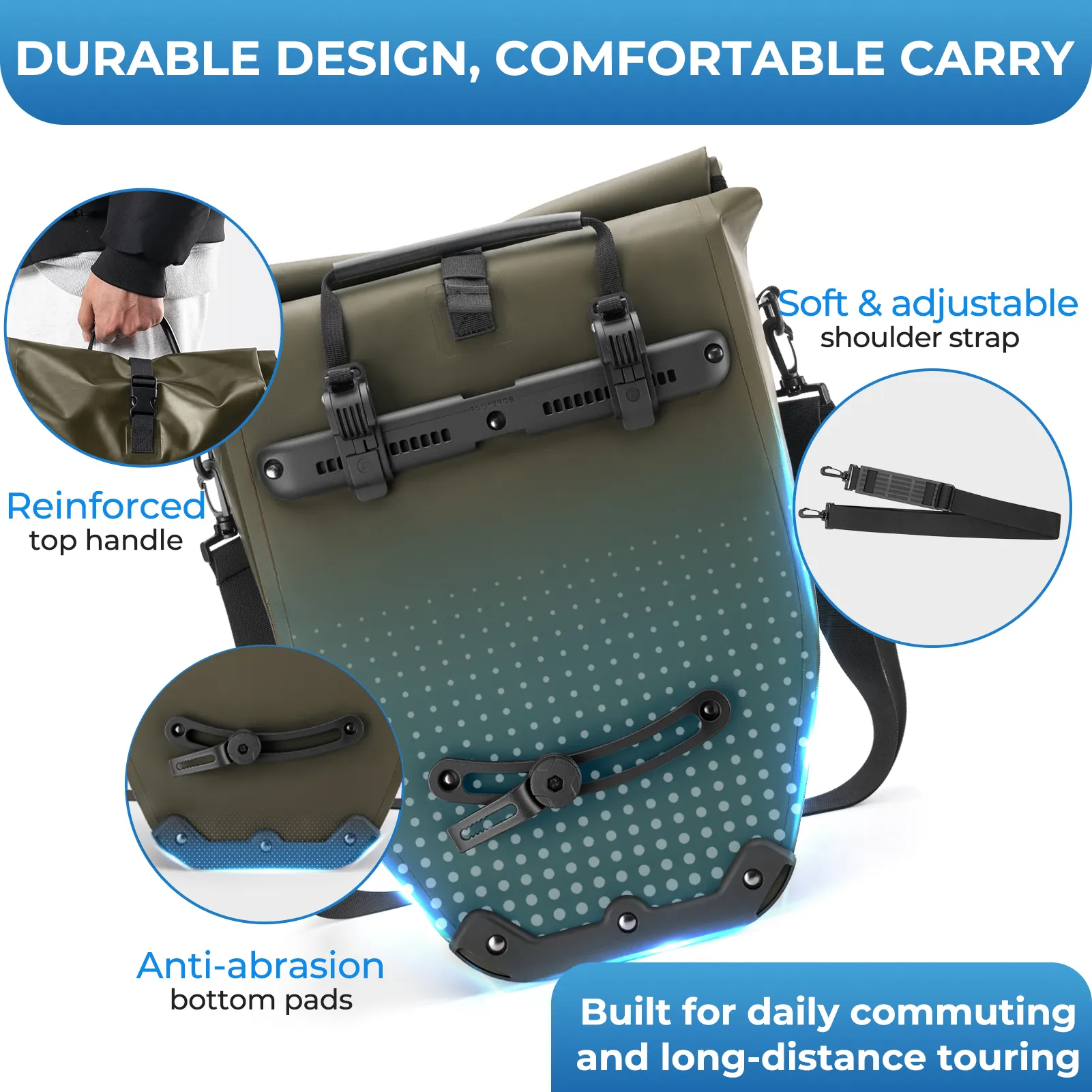 AS-166 Fully Waterproof Bike Pannier - 20L - Image 23