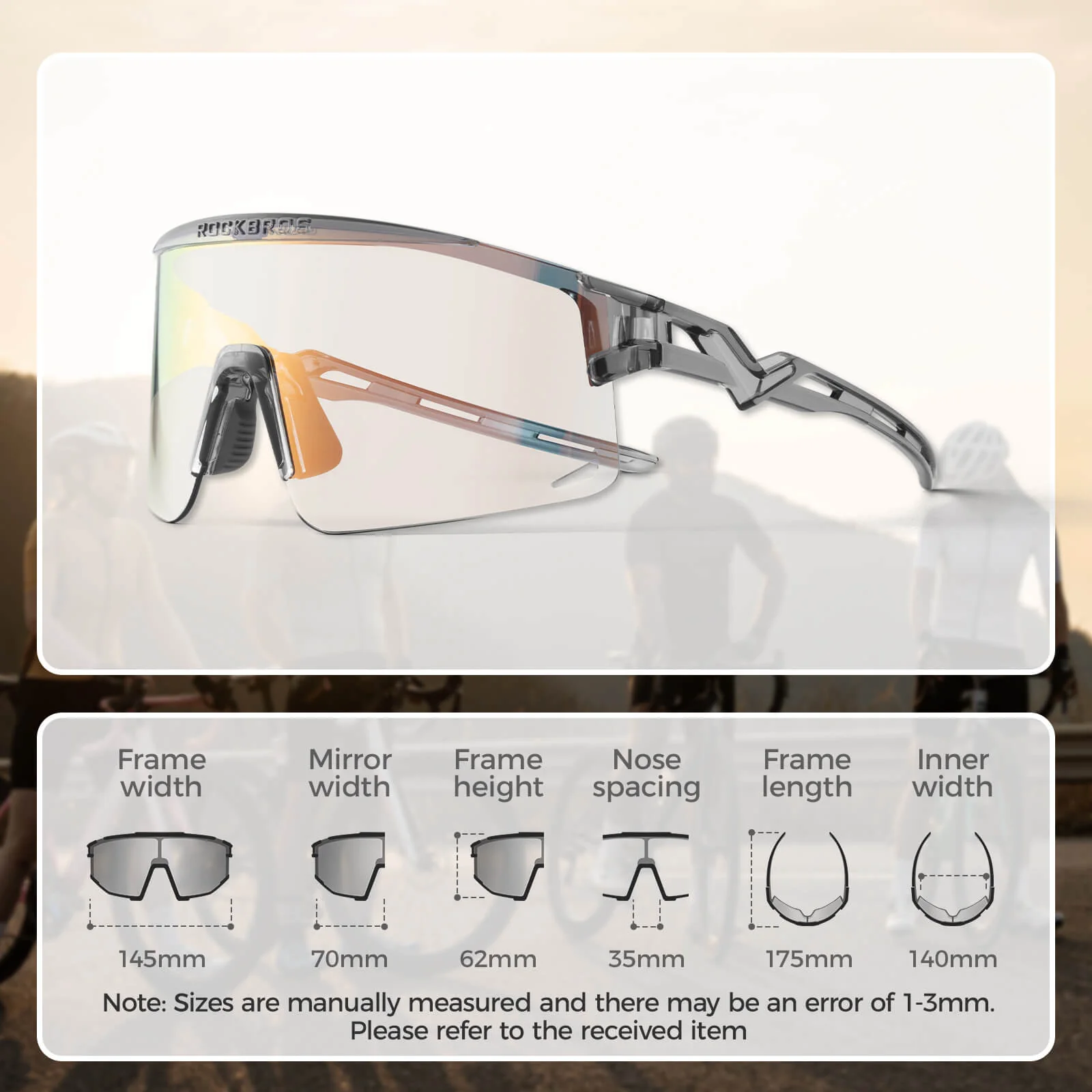 Half Frame Photochromic Cycling Sunglasses - SP337 - Image 12