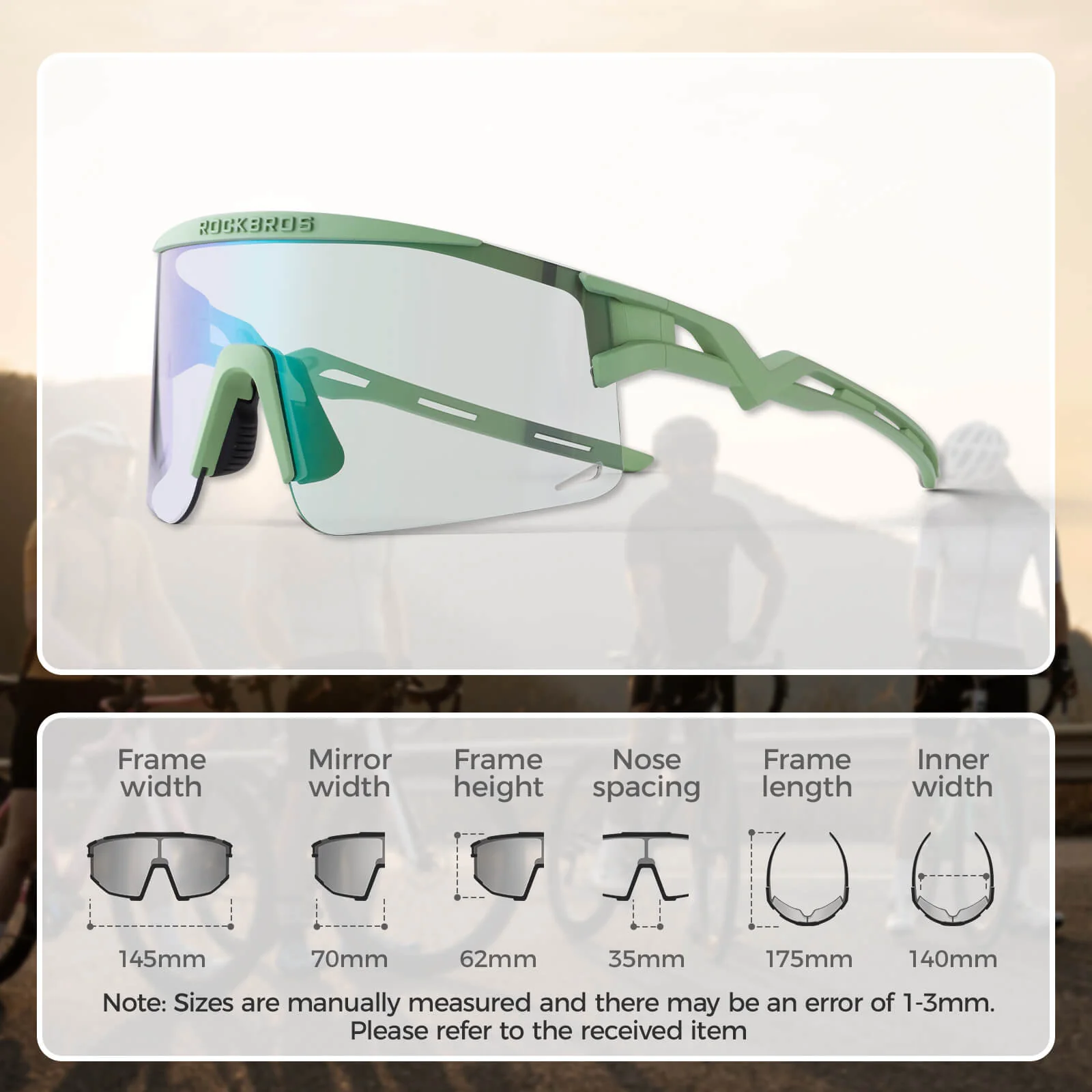 Half Frame Photochromic Cycling Sunglasses - SP337 - Image 13