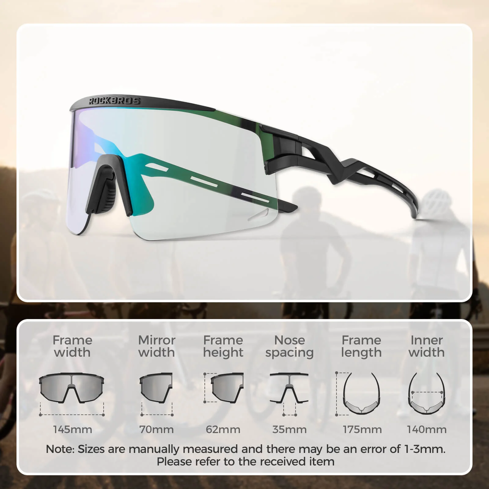 Half Frame Photochromic Cycling Sunglasses - SP337 - Image 14