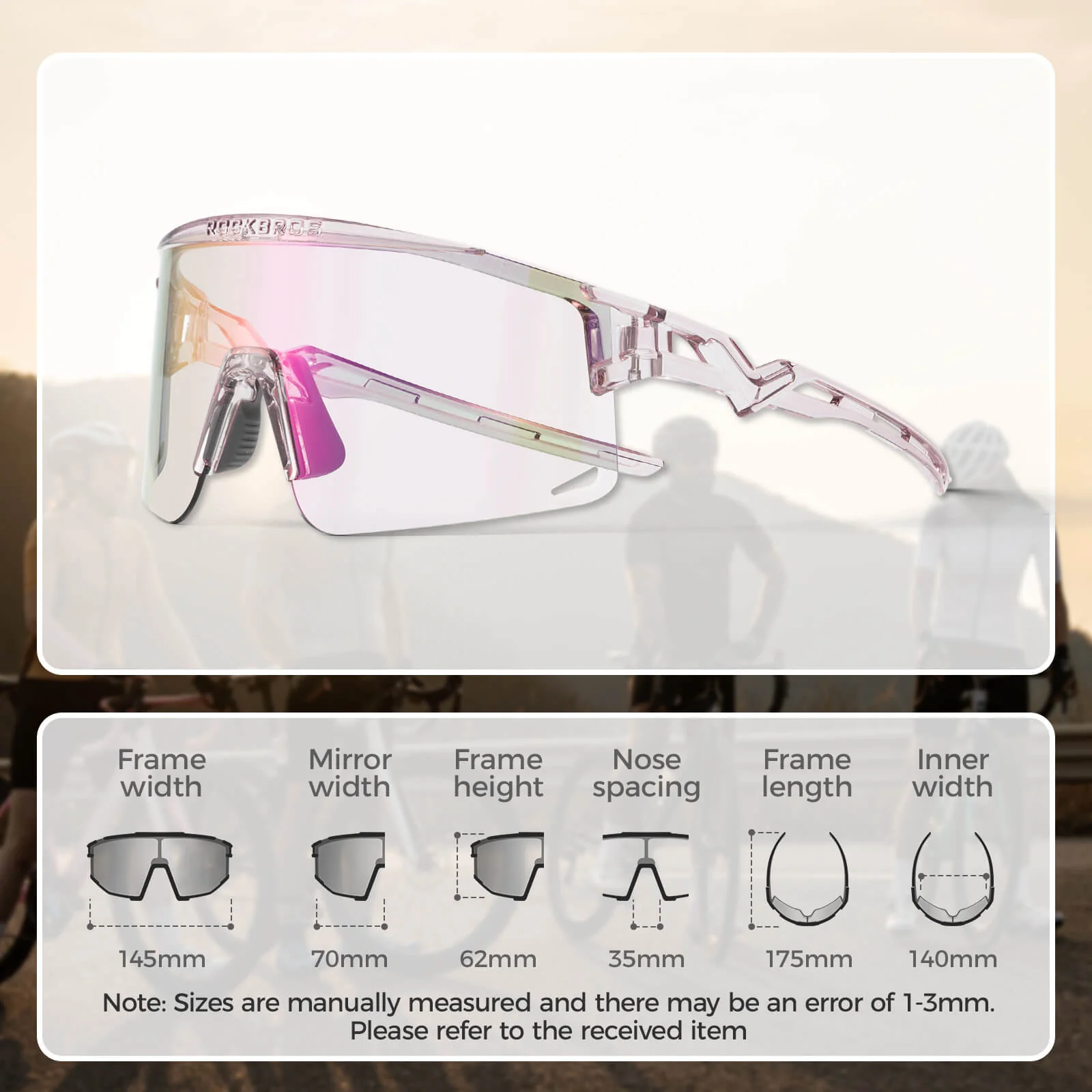 Half Frame Photochromic Cycling Sunglasses - SP337 - Image 15