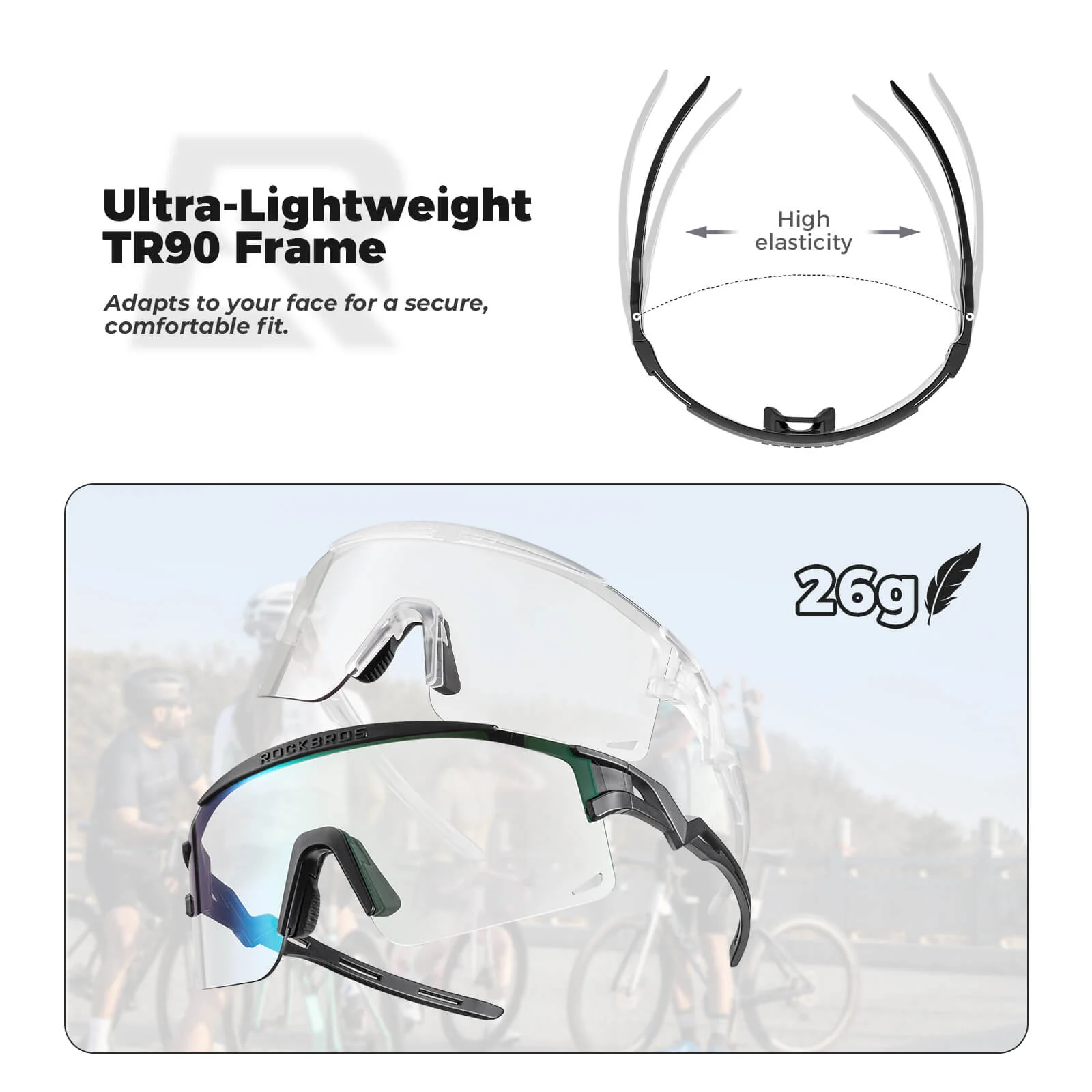 Half Frame Photochromic Cycling Sunglasses - SP337 - Image 17