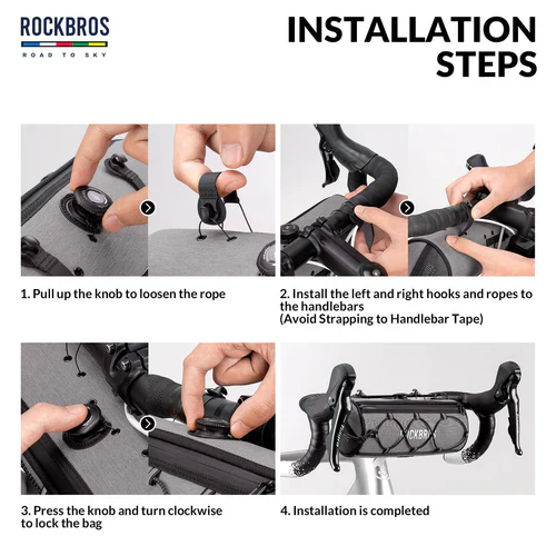 ROAD TO SKY Handlebar Bag with Knob Locking Design-1.5L - Image 23