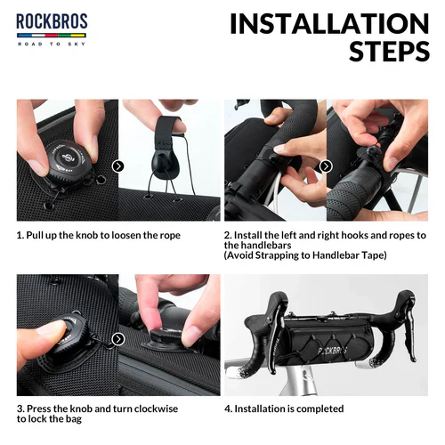 ROAD TO SKY Handlebar Bag with Knob Locking Design-1.5L - Image 7