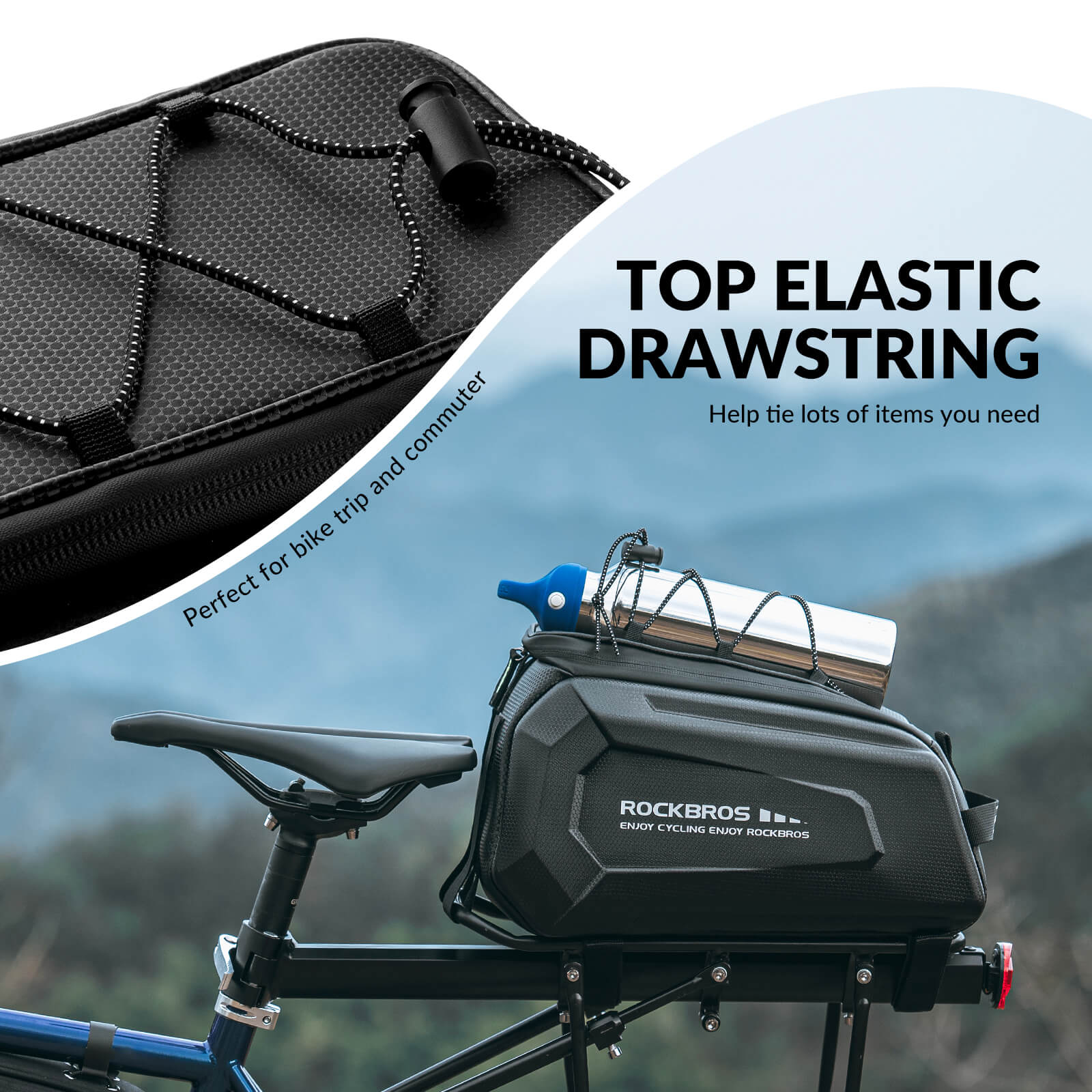 Hard Shell Bike Trunk Bag for Rear Rack - 9L - Image 4