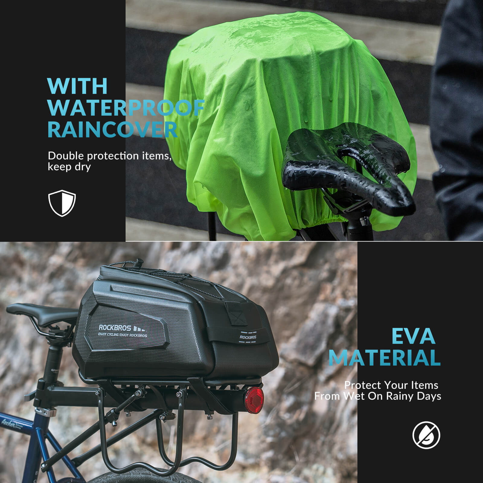 Hard Shell Bike Trunk Bag for Rear Rack - 9L - Image 5