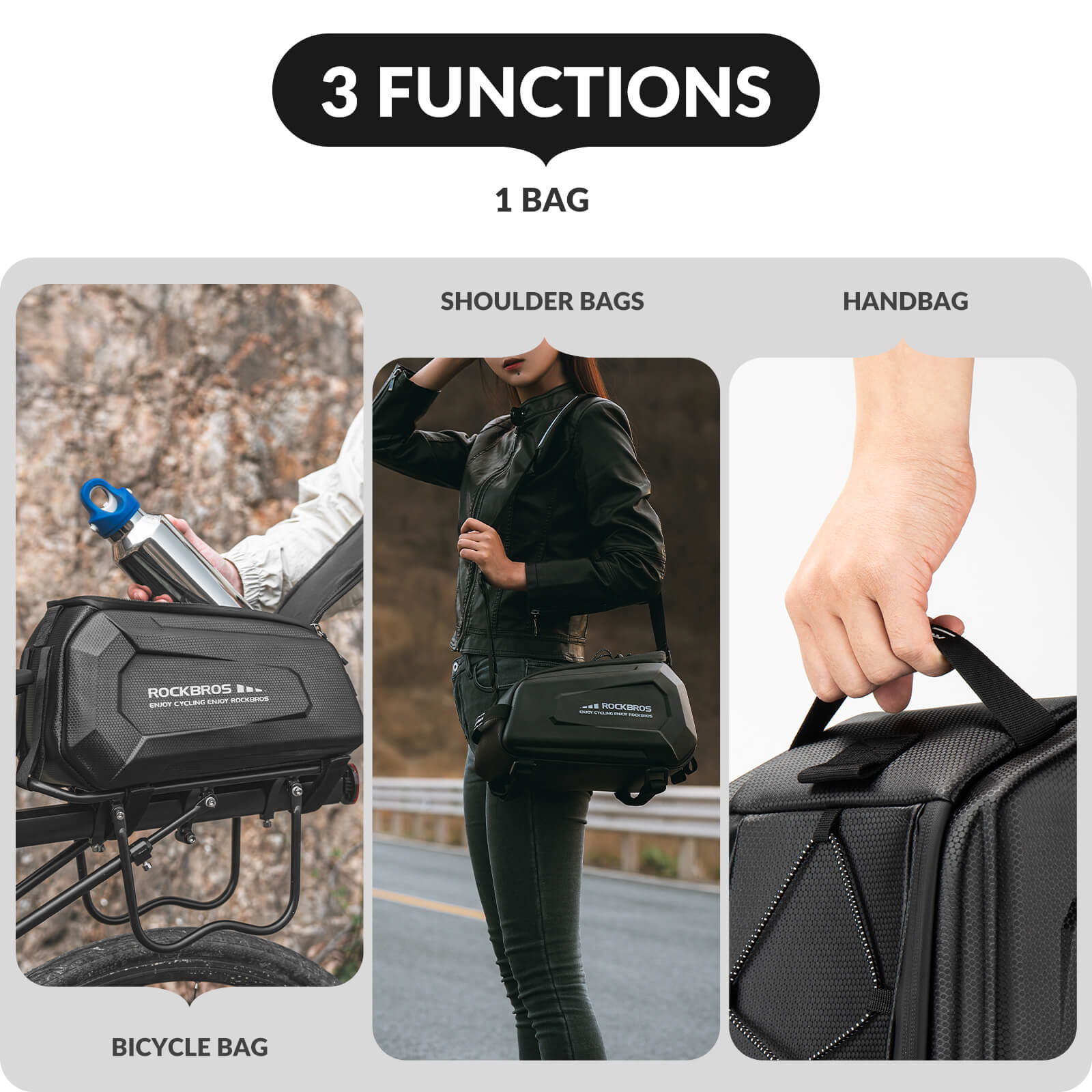 Hard Shell Bike Trunk Bag for Rear Rack - 9L - Image 6