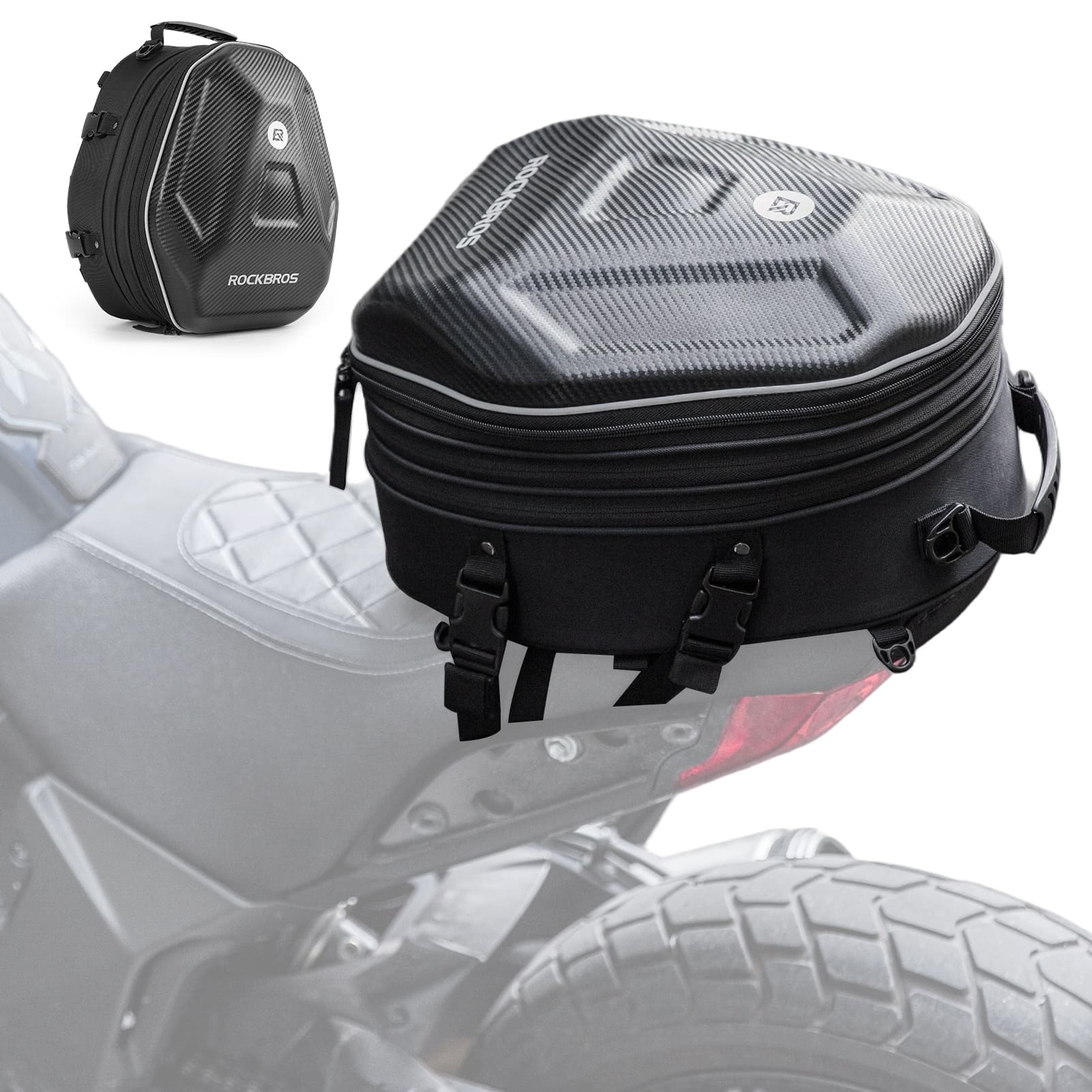 Hard Shell Motorcycle Rear Seat Bag - Image 2