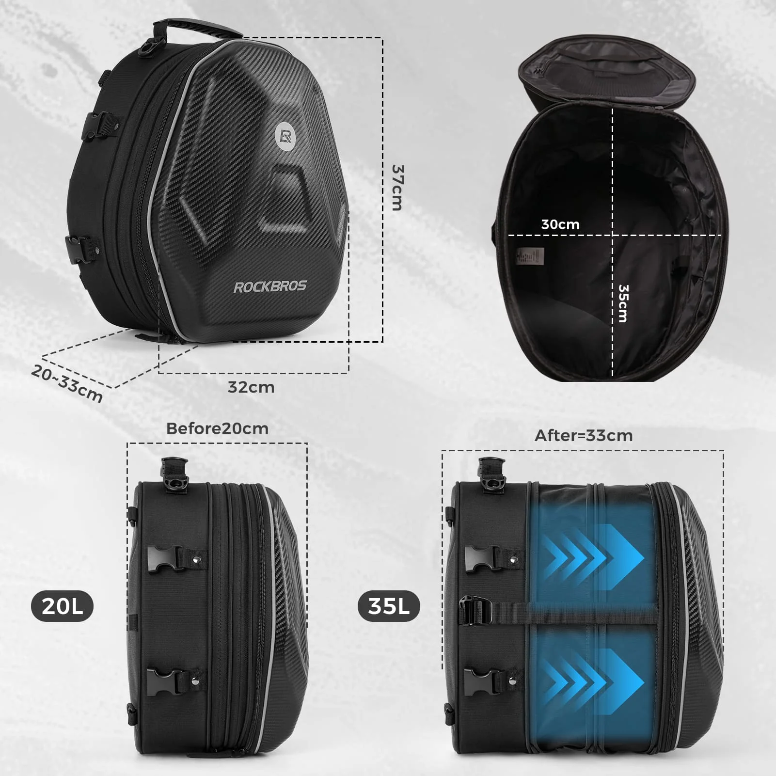 Hard Shell Motorcycle Rear Seat Bag - Image 3