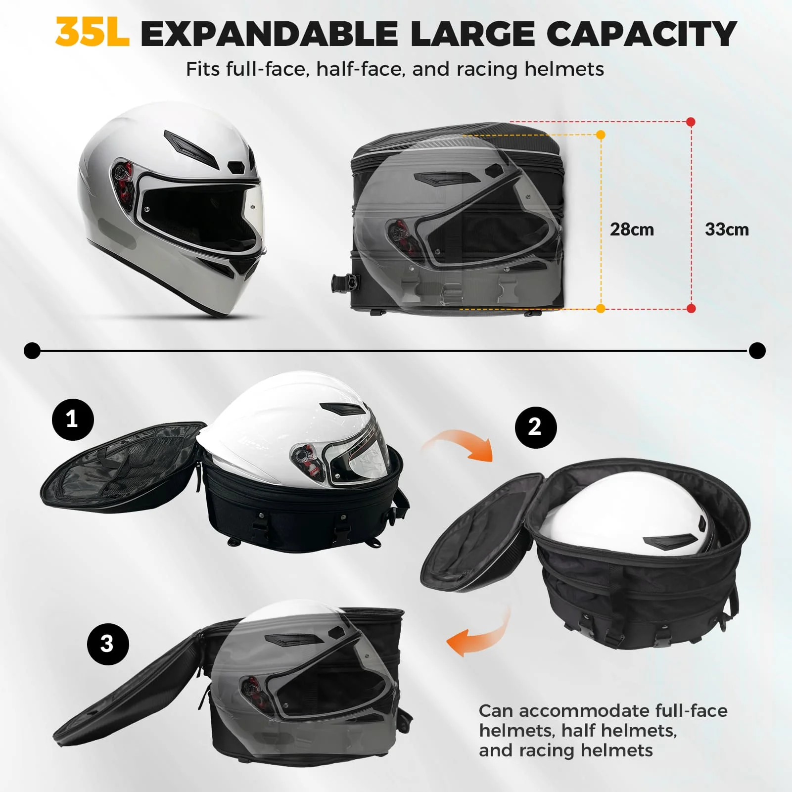 Hard Shell Motorcycle Rear Seat Bag - Image 7