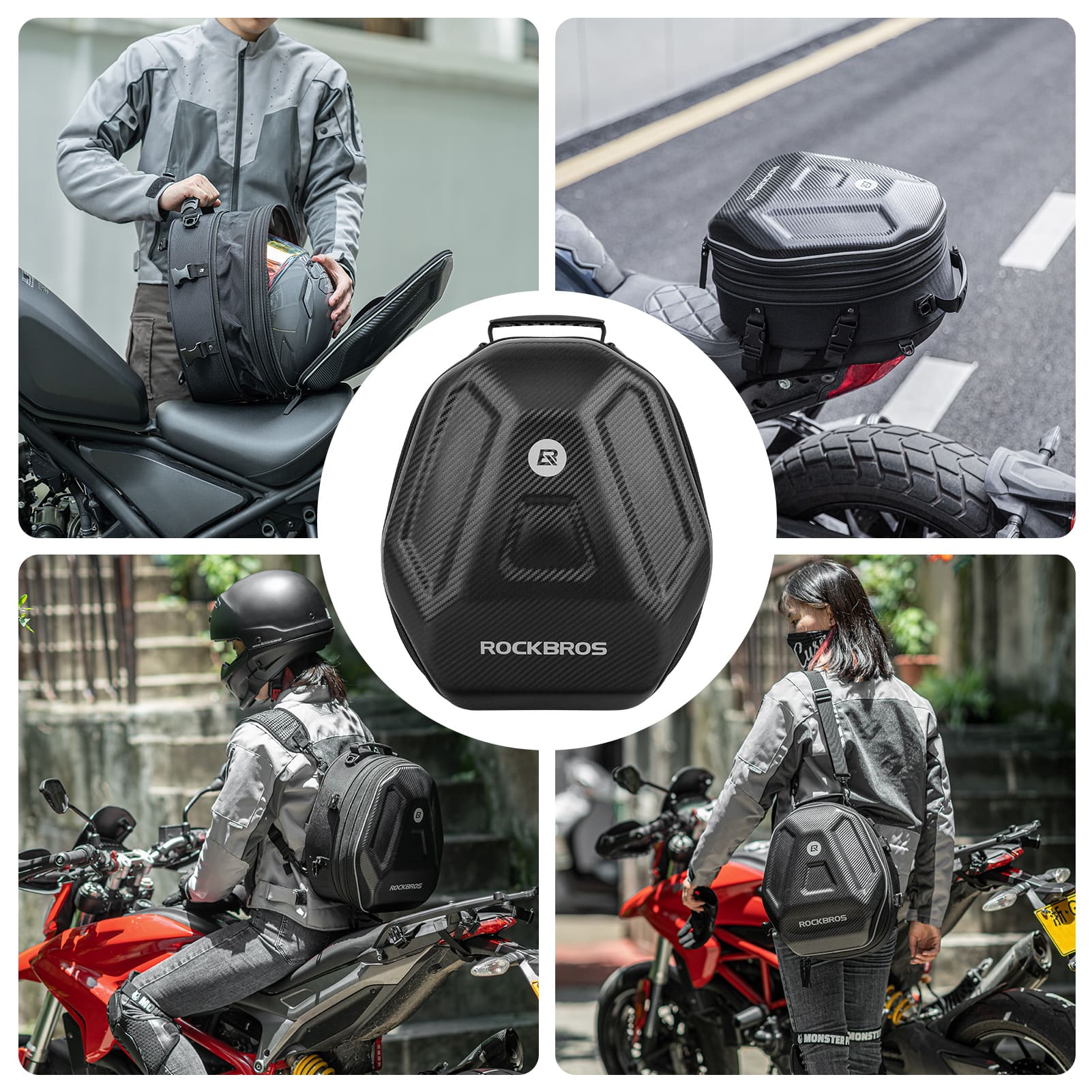Hard Shell Motorcycle Rear Seat Bag - Image 9