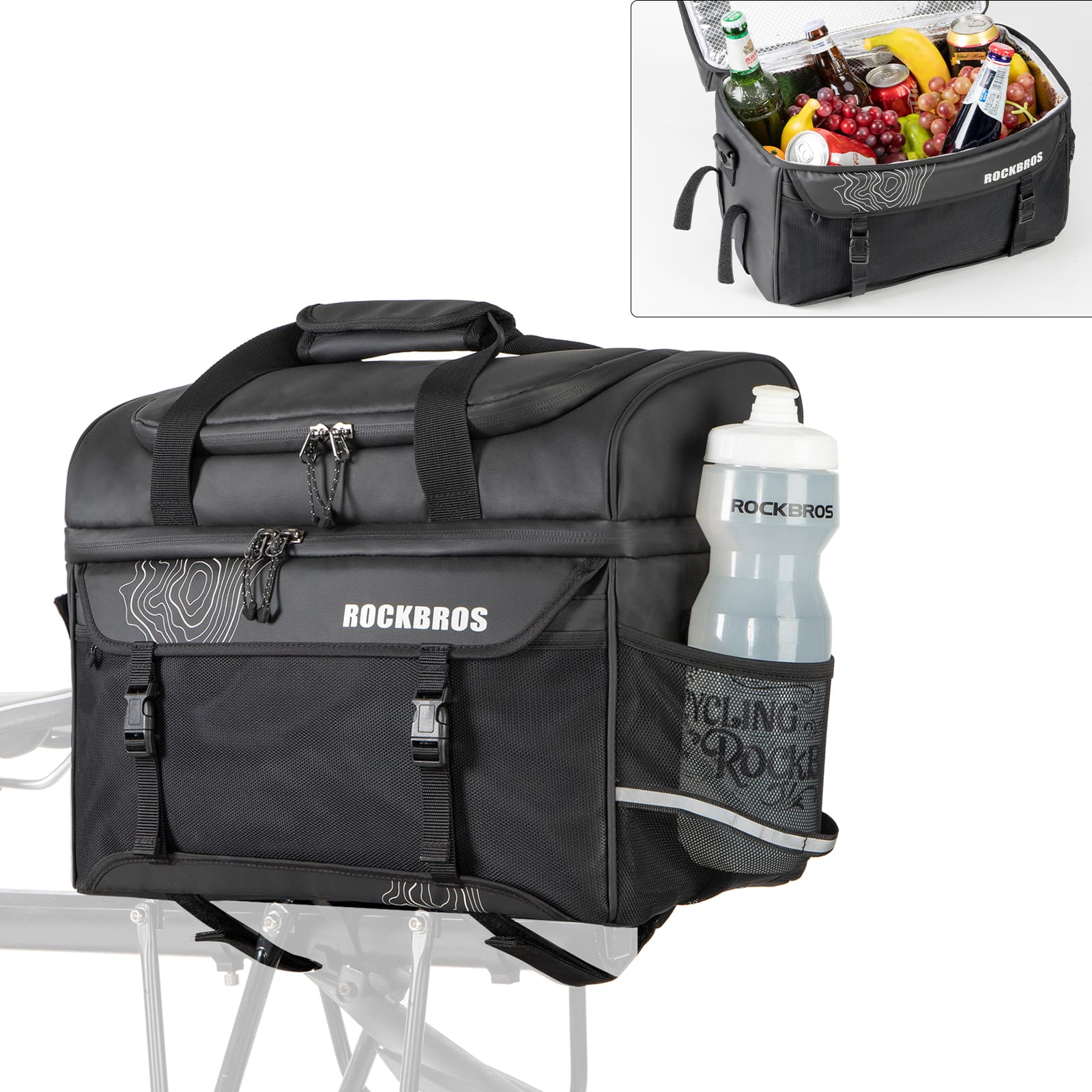 Insulated Bike Rear Rack Cooler Pannier – 11L - Image 3