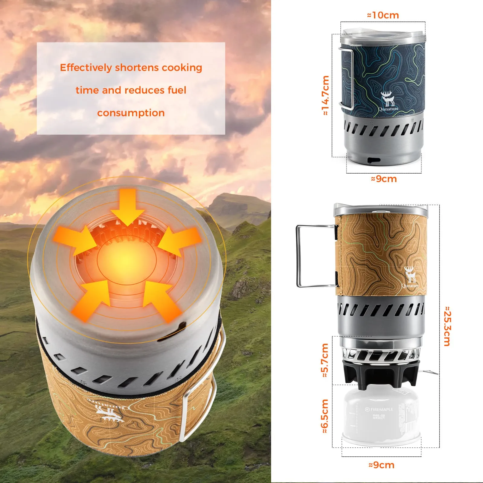 Integrated Heat Exchange Camping Stove System-0.6L - Image 5