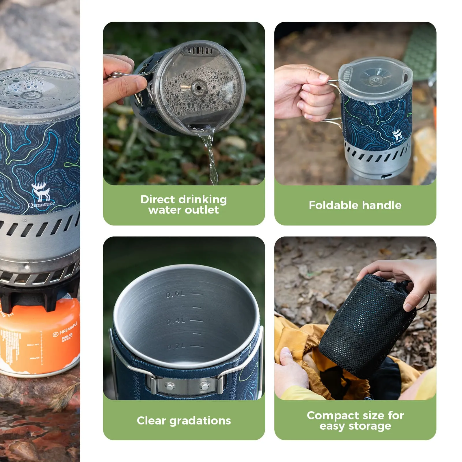 Integrated Heat Exchange Camping Stove System-0.6L - Image 8