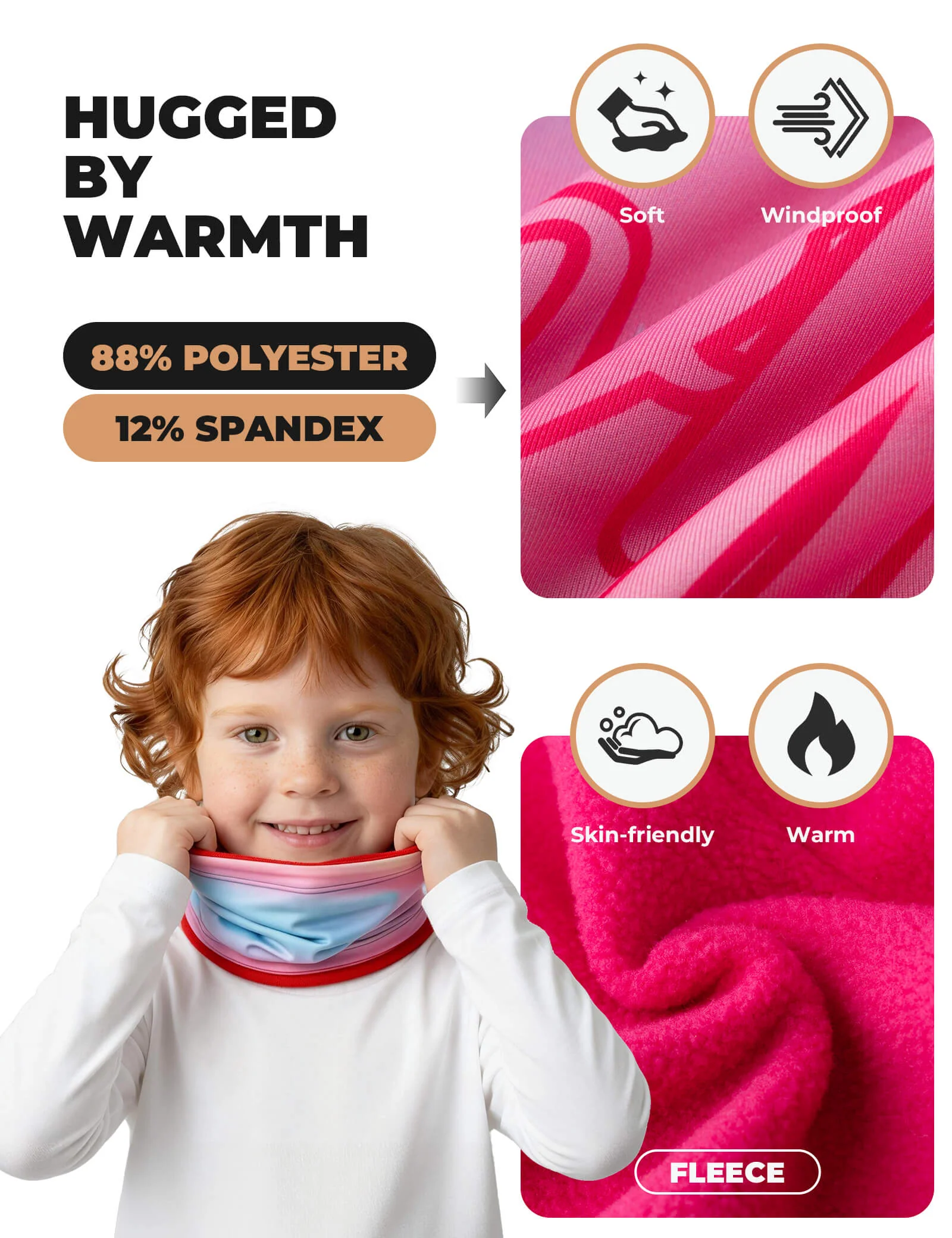 Kids Fleece Warm Face Cover & Neck Gaiter - Image 12