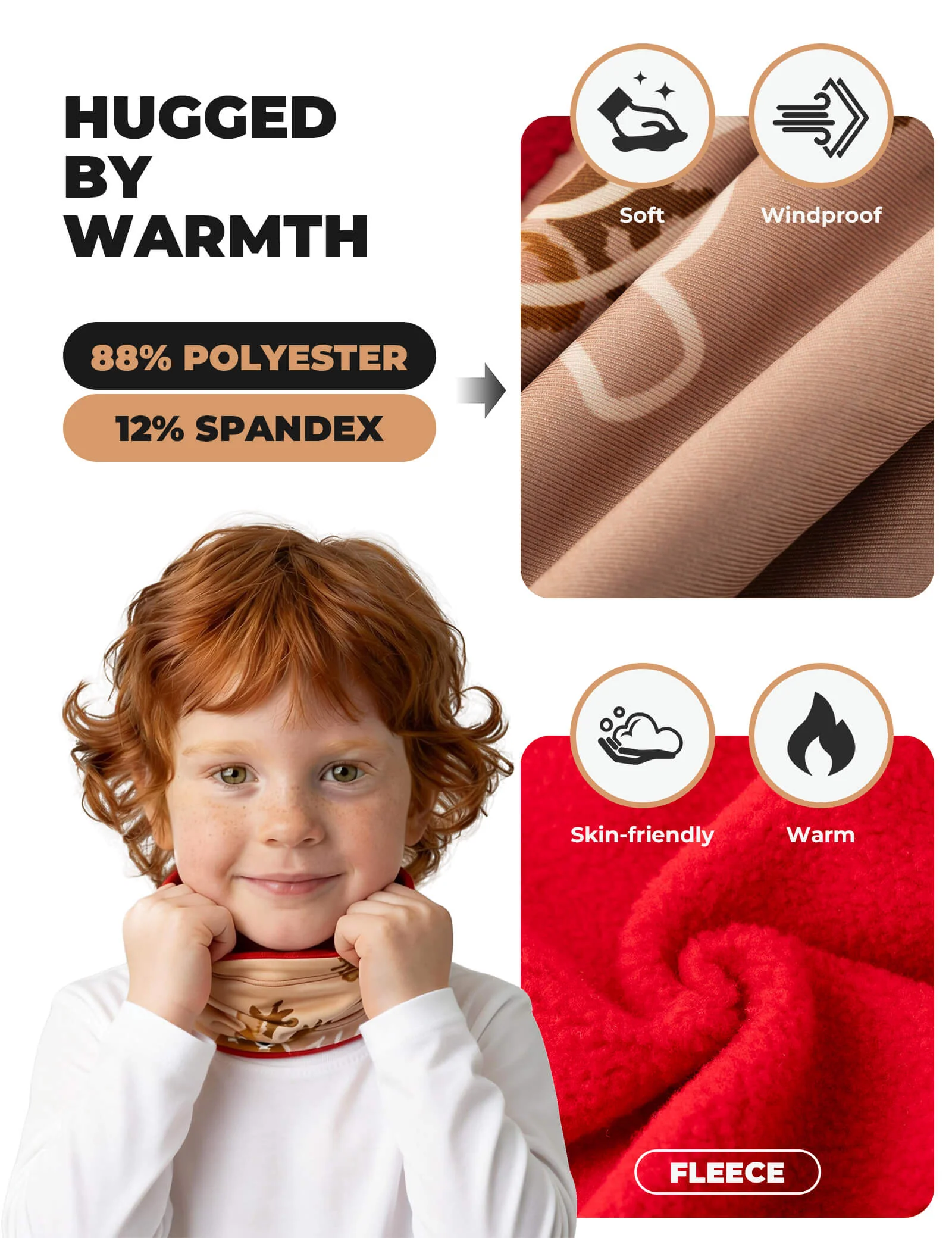 Kids Fleece Warm Face Cover & Neck Gaiter - Image 13