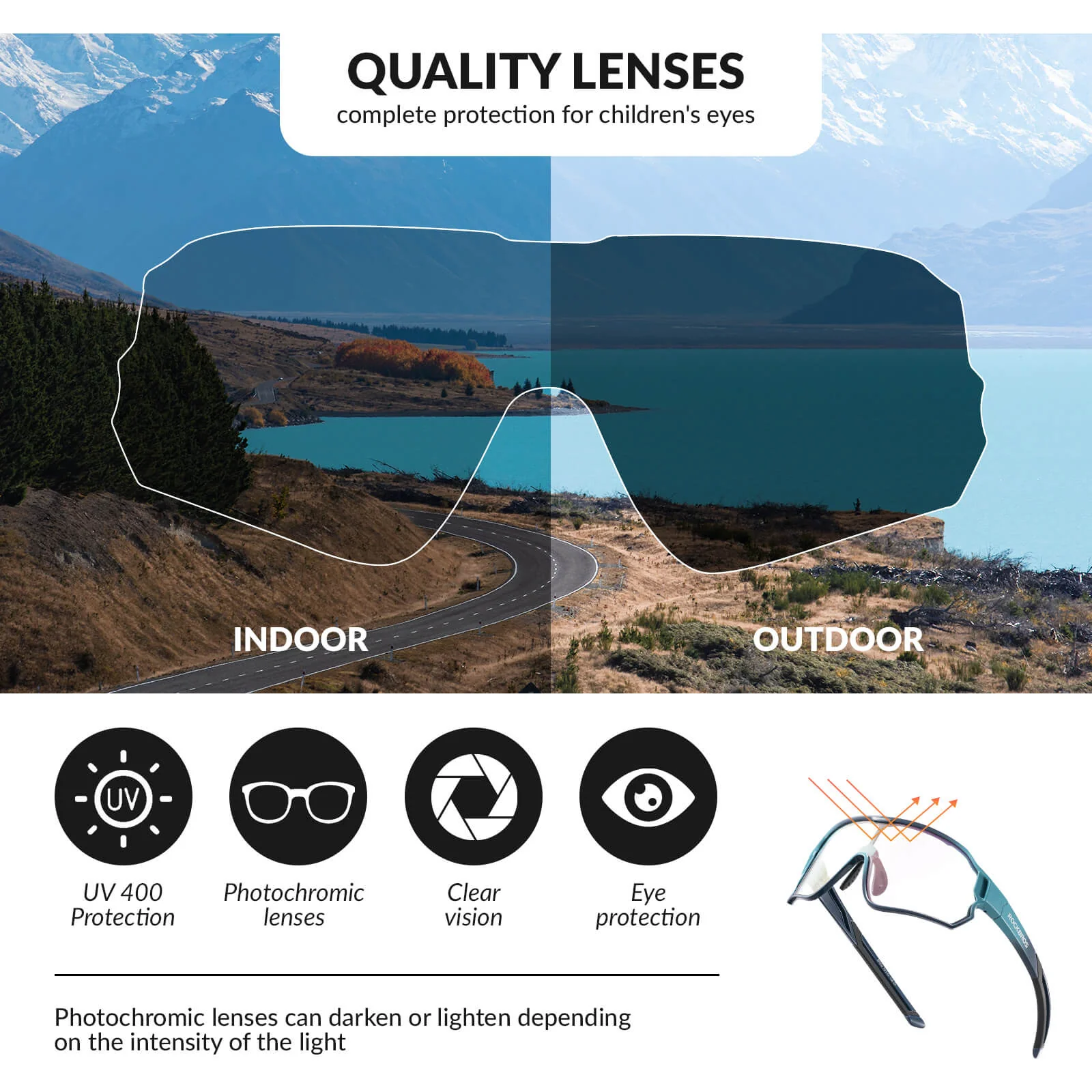 Kids Photochromic Cycling Sunglasses - Image 10