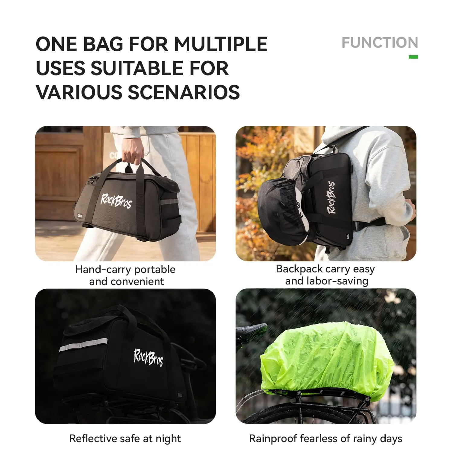 Large Capacity Bike Rear Rack Bag Backpack - Image 10