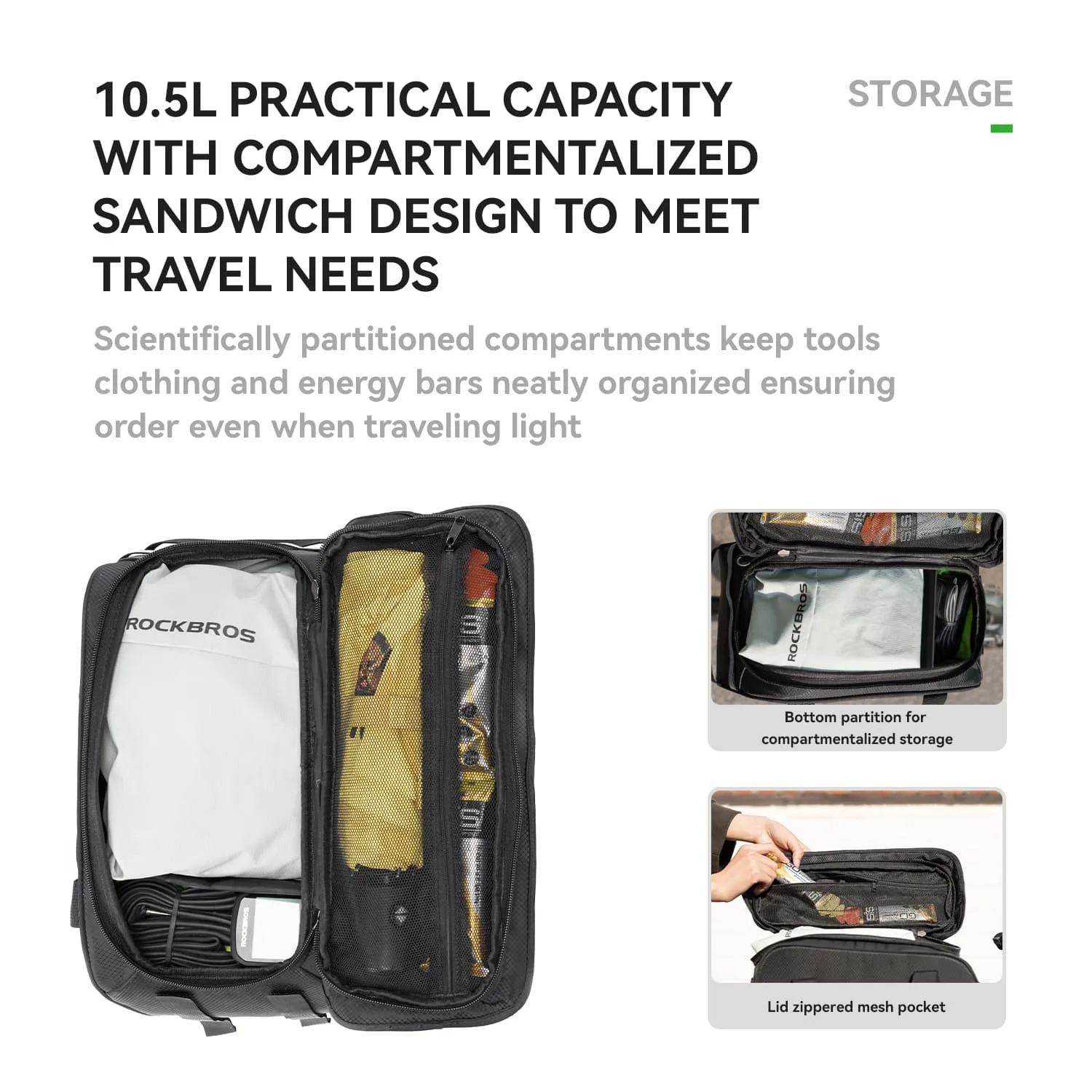 Large Capacity Bike Rear Rack Bag Backpack - Image 7