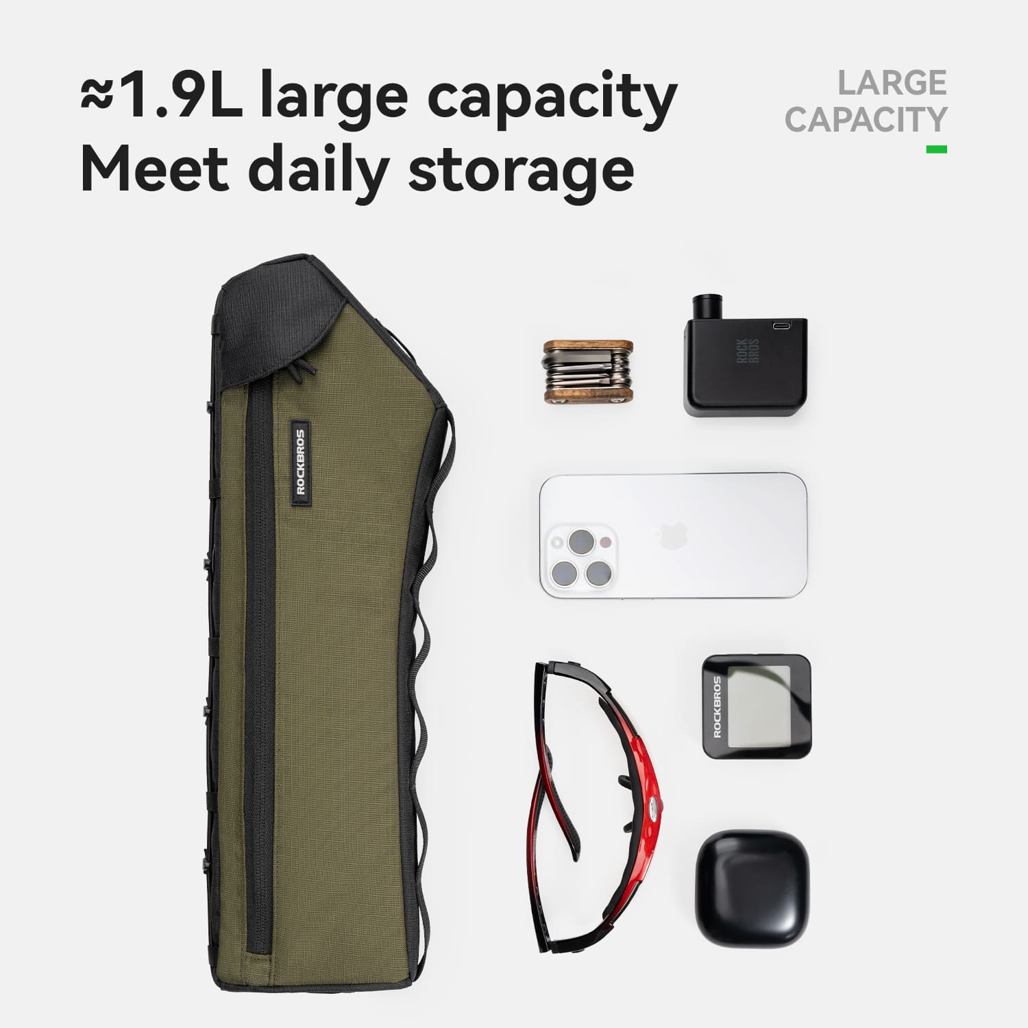 Large Capacity Bike Triangle Bag - 1.9L - Image 2