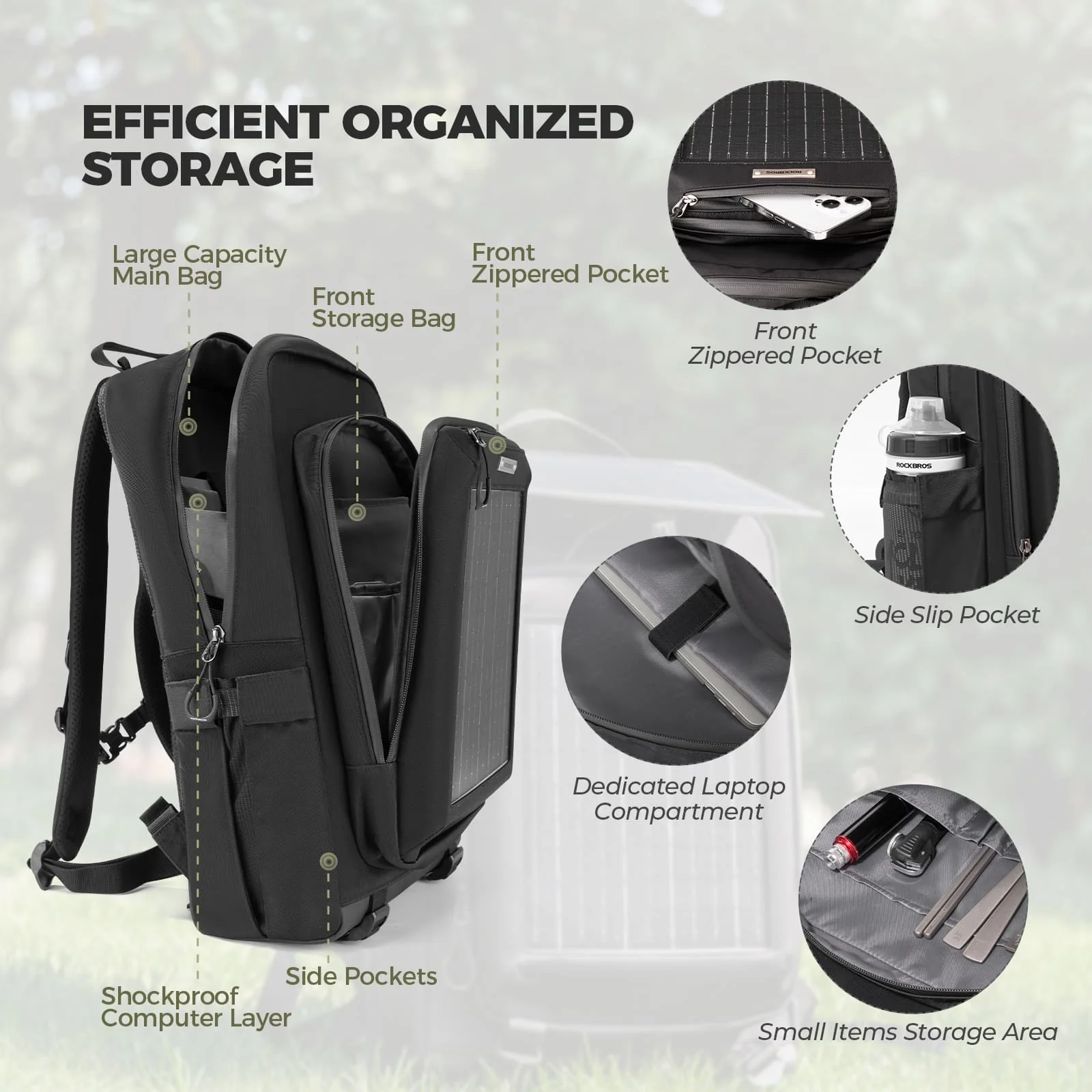 Large Capacity Solar-Powered Cycling Backpack-20L - Image 6