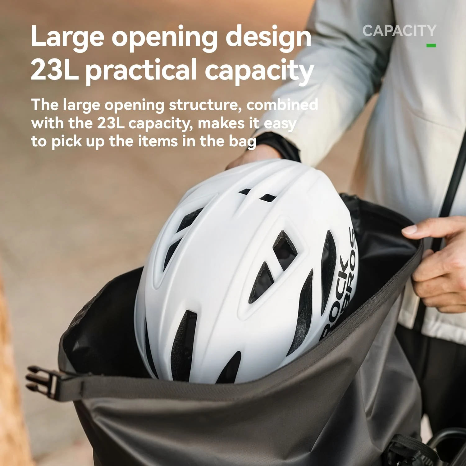 Lightweight Waterproof Bike Rear Rack Bag-23L - Image 6