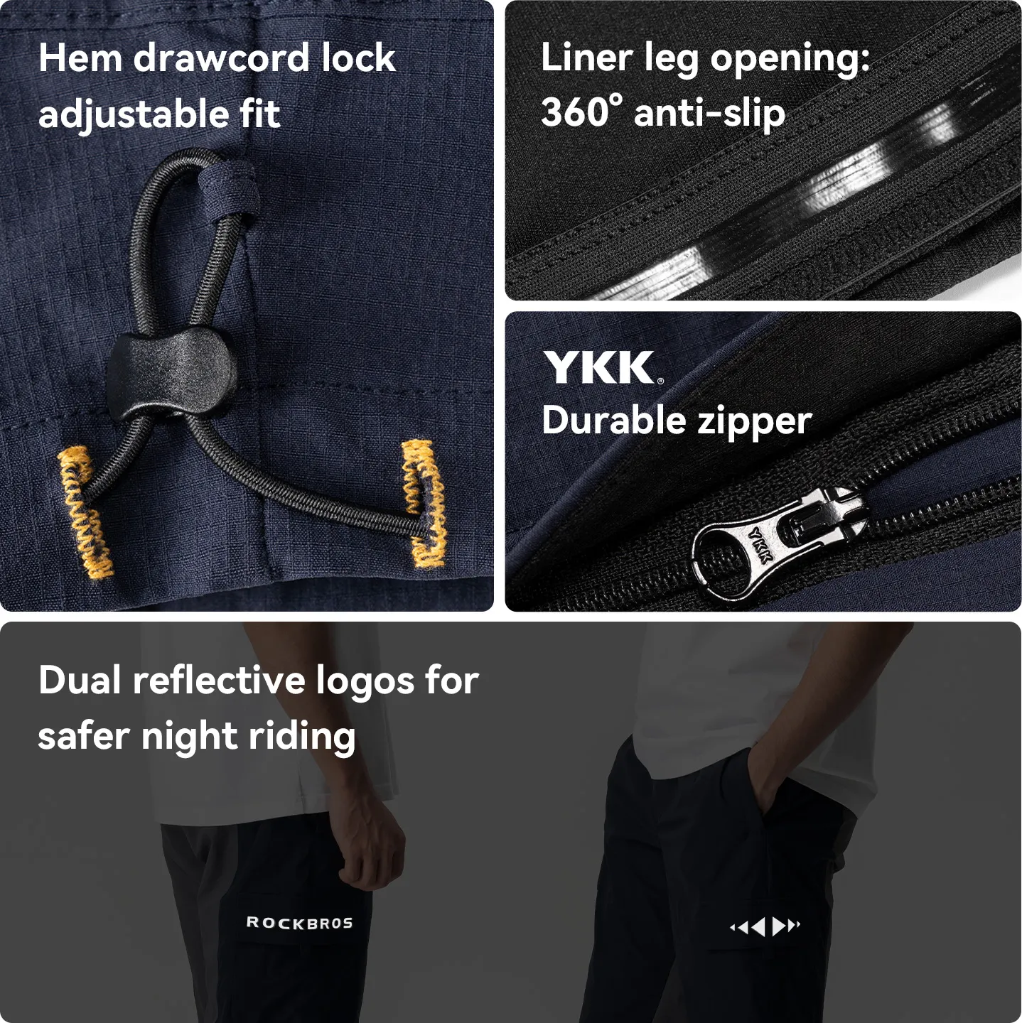 Men's 2-in-1 Cycling Shorts with Detachable Padded Liner - Image 7