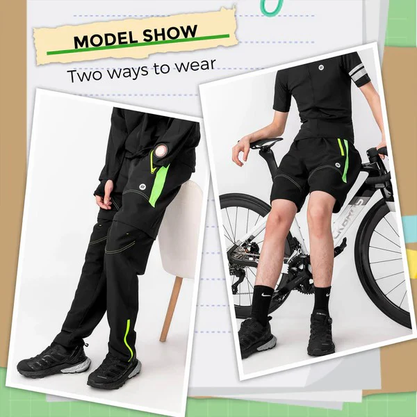 Men's 3-in-1 Convertible Cycling Pants With Padded - Image 6