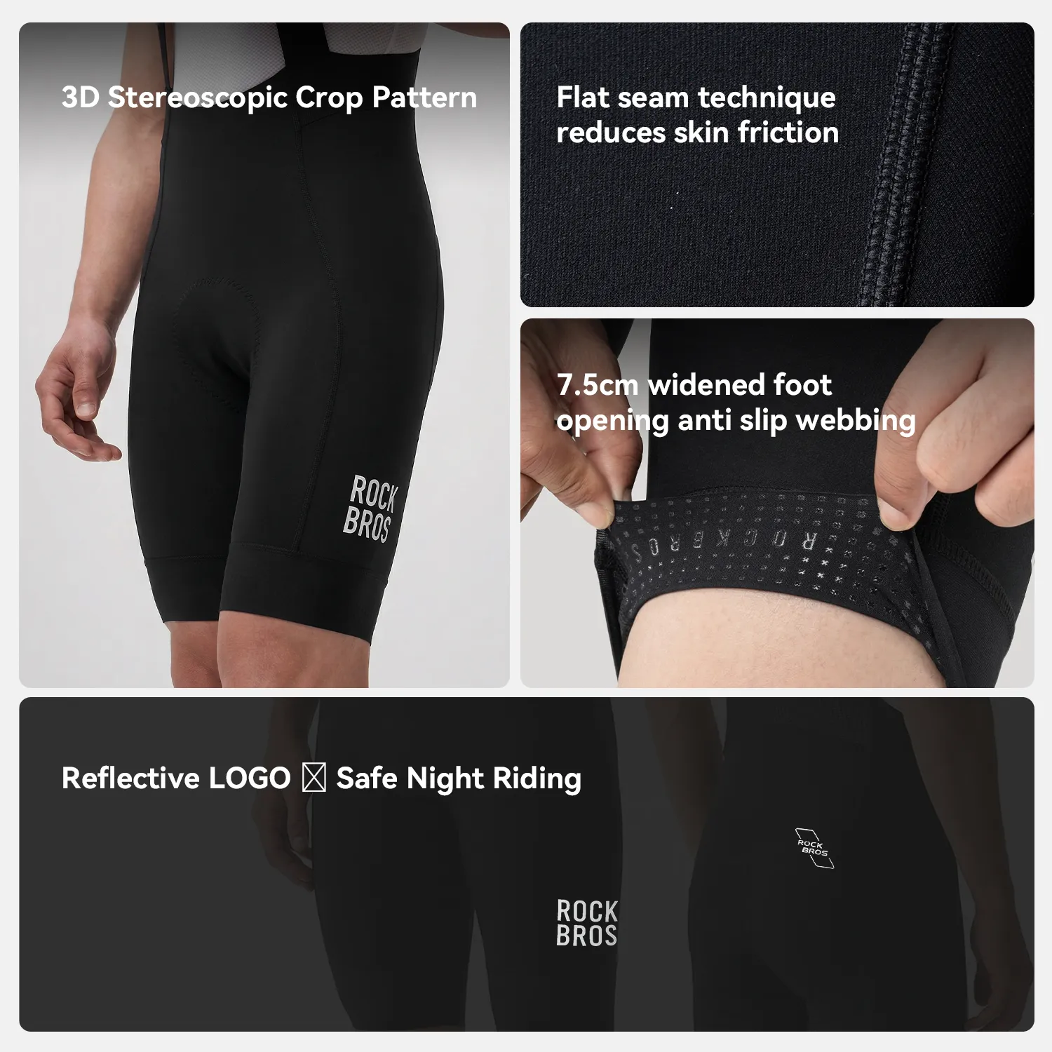 Men's QINGLAN Cycling Bib Shorts with DOLOMITI Pad - Image 7