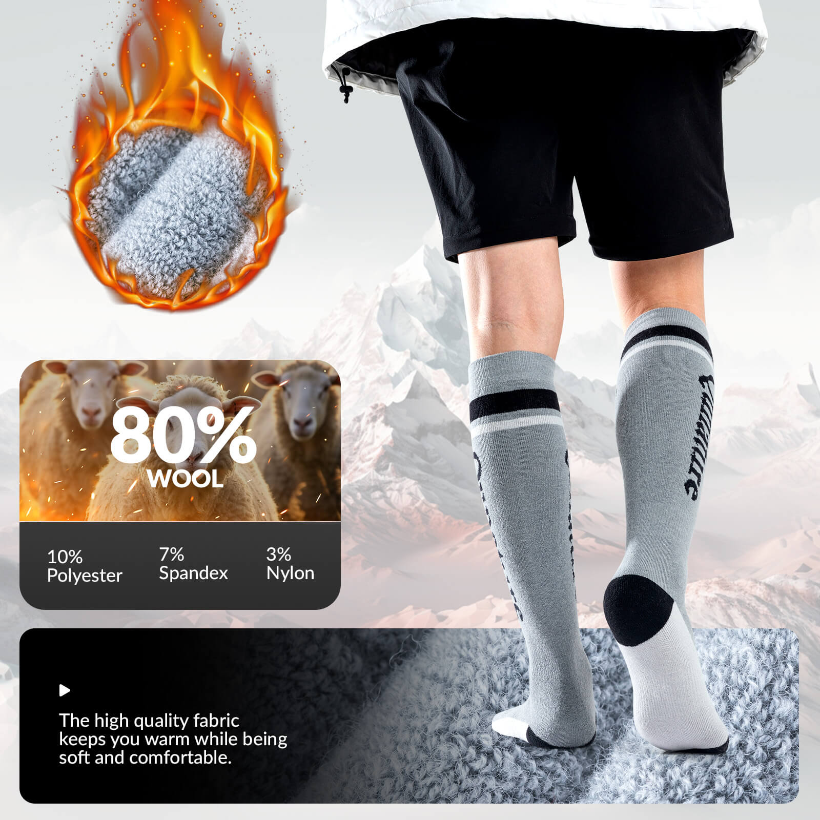 Merino Wool Ski Socks - Image 15