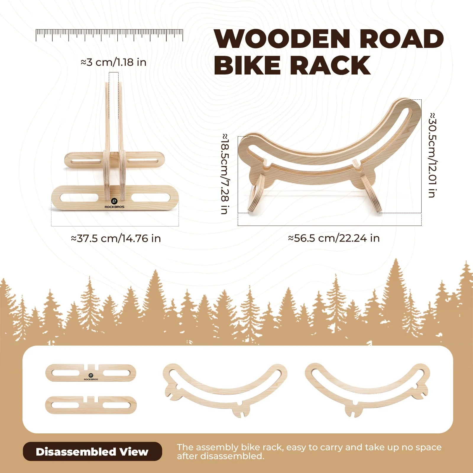 Minimalist Wooden Bike Stand - Image 4