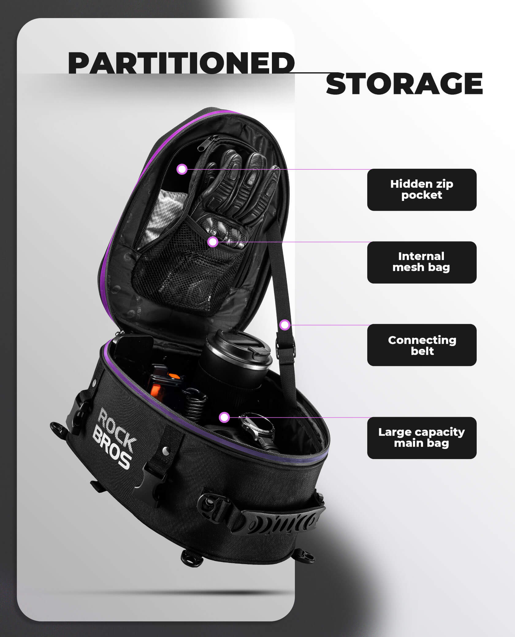 Motorcycle Hard Shell Tail Bag - Image 3