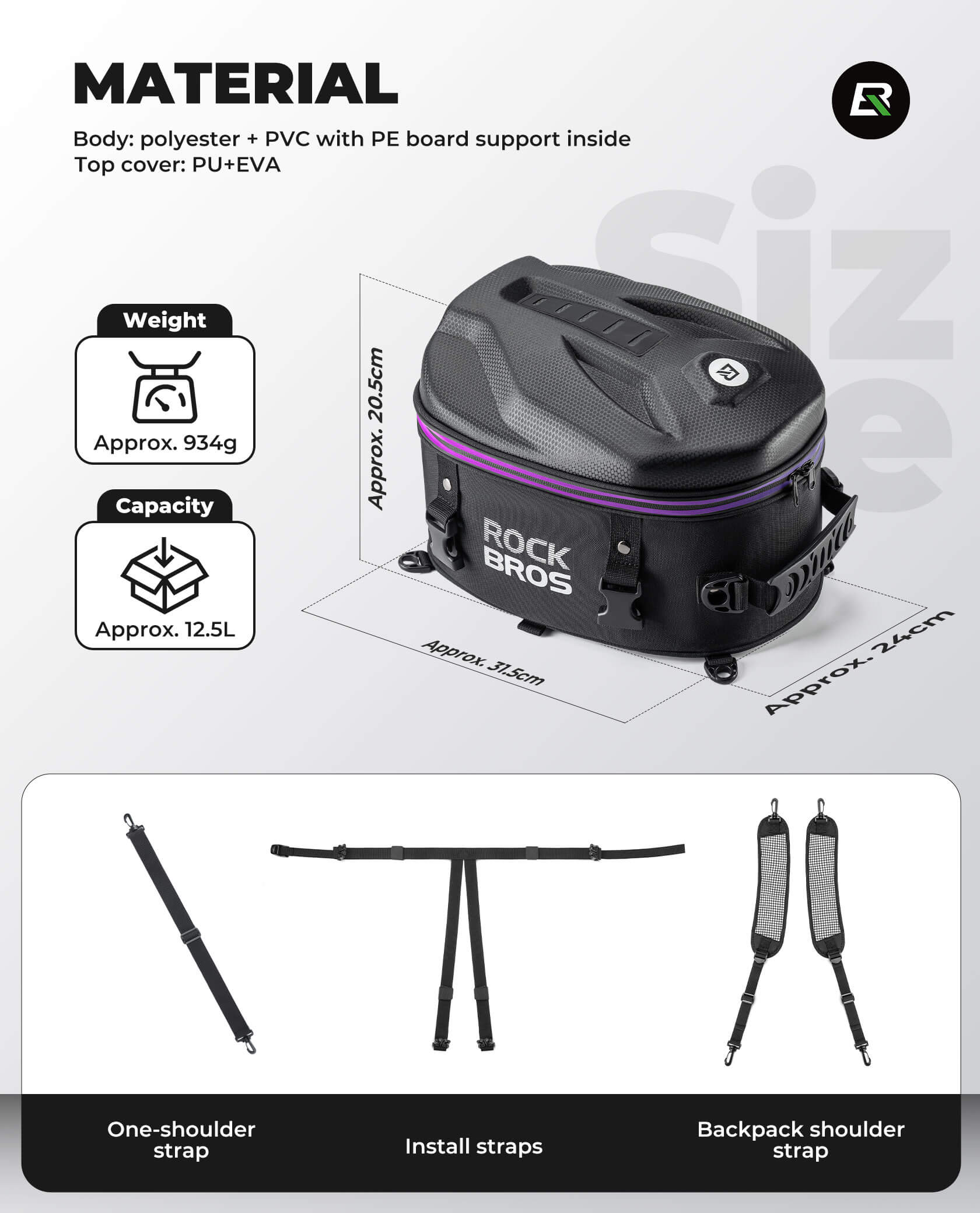 Motorcycle Hard Shell Tail Bag - Image 4