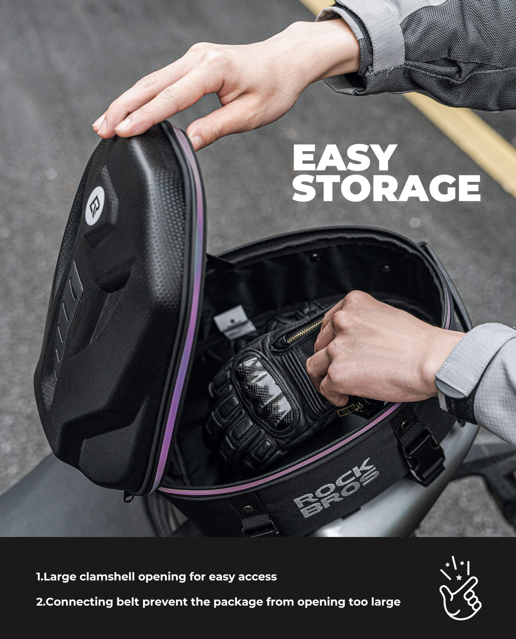 Motorcycle Hard Shell Tail Bag - Image 5