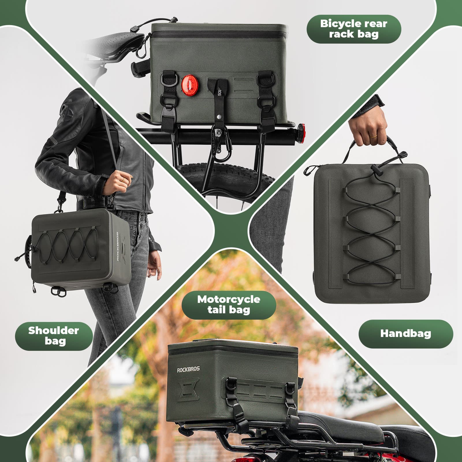 Motorcycle Waterproof Rear Rack Bag-13L - Image 5
