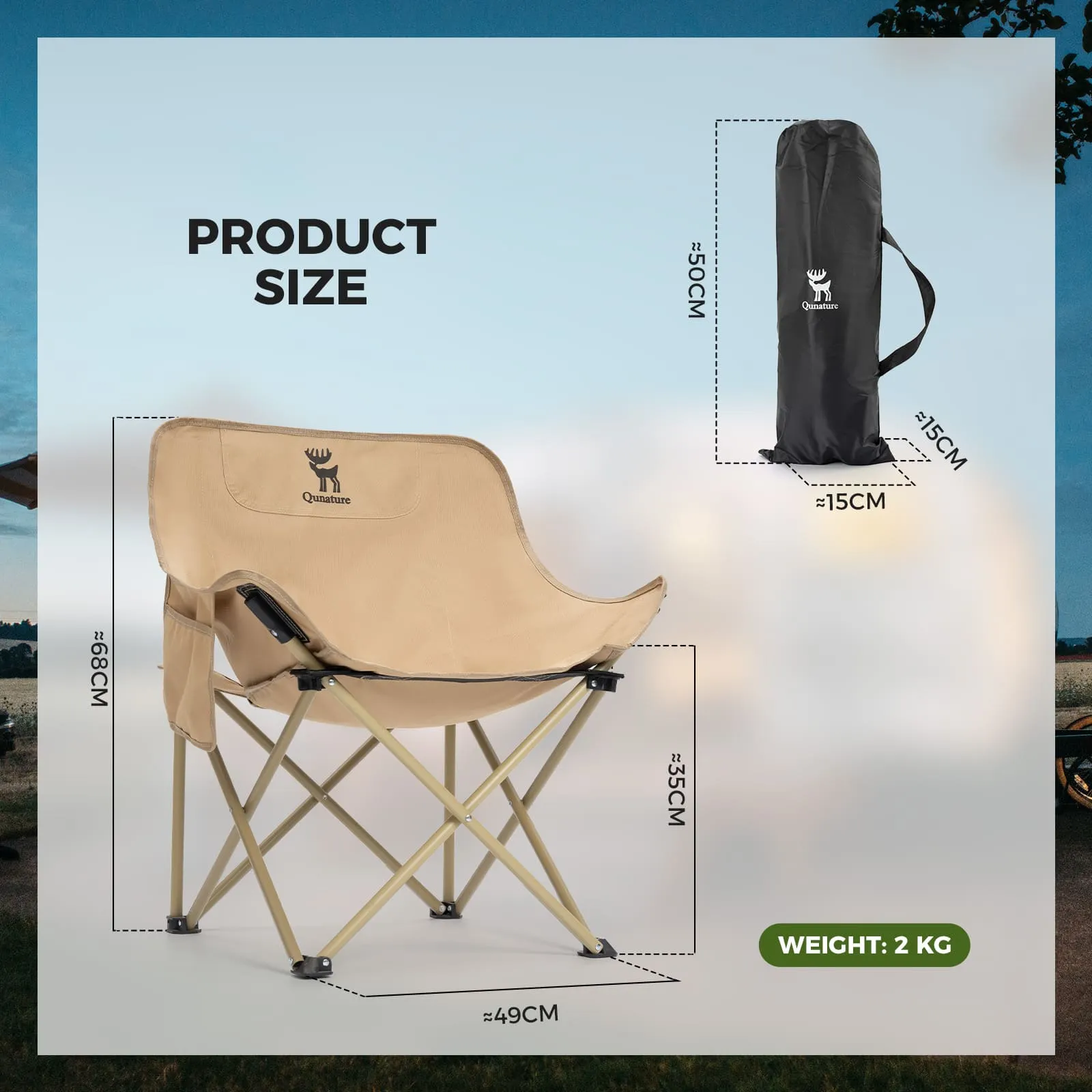 Outdoor Portable Folding Moon Chair - Image 10