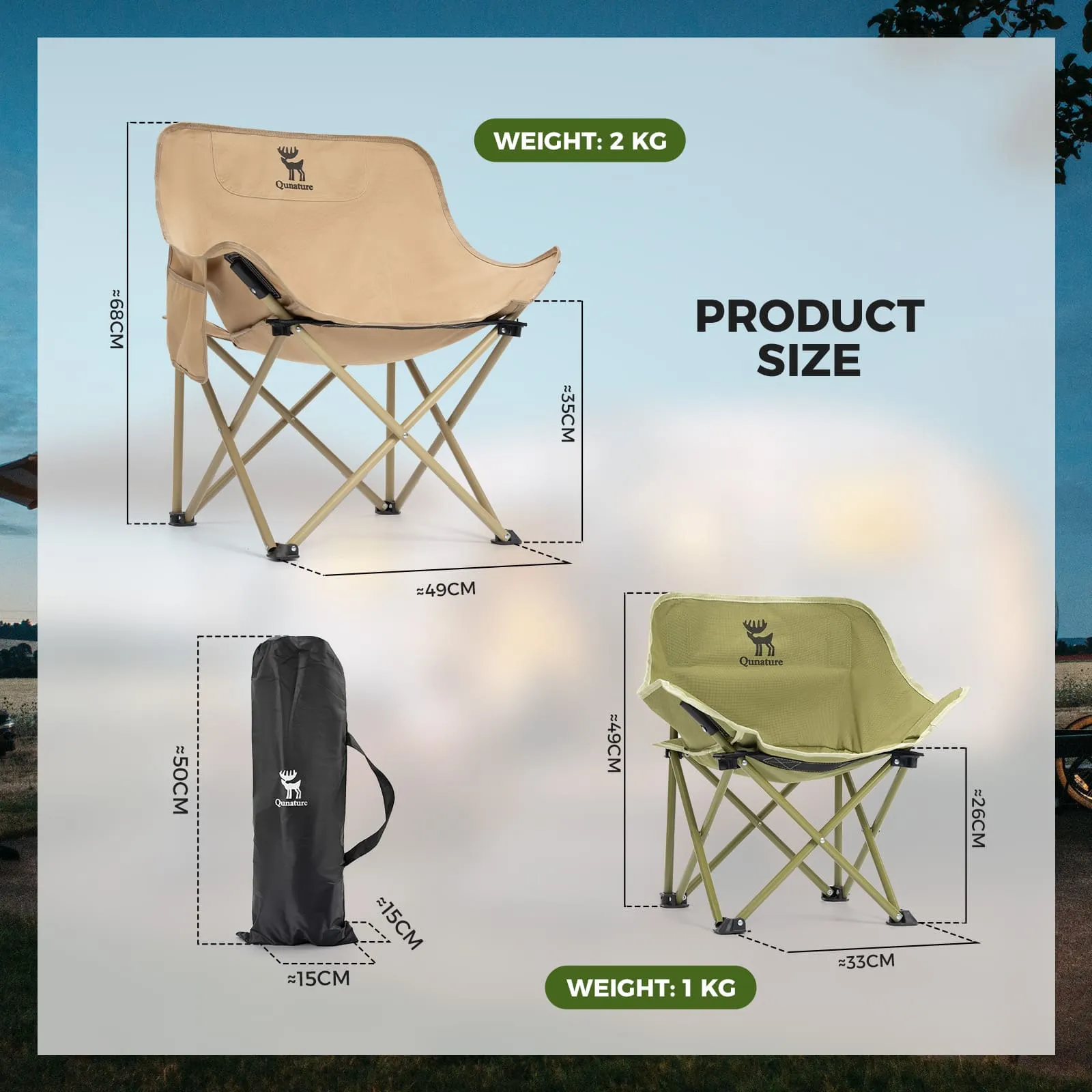 Outdoor Portable Folding Moon Chair - Image 9