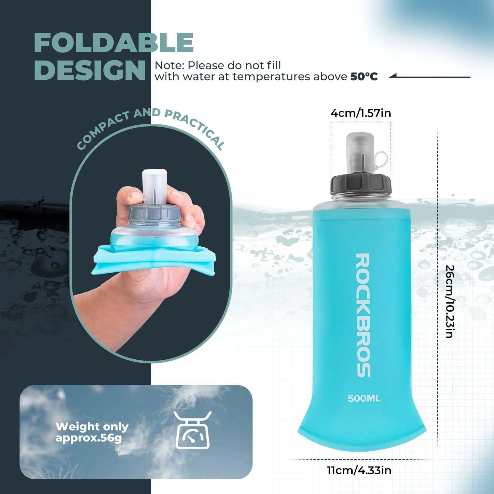 Outdoor Soft Water Bottle 500ml - Image 3